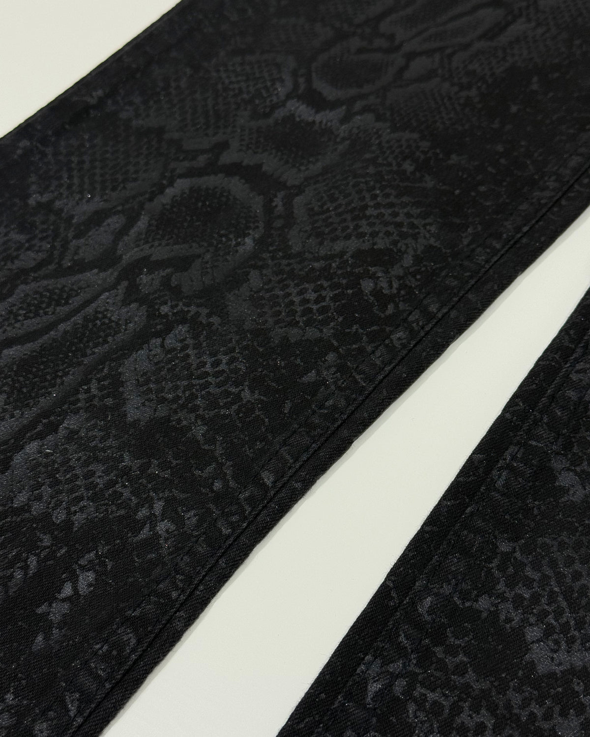 Roberto Cavalli FW1998 Snakeskin Python Effect Boot Cut Denim Black