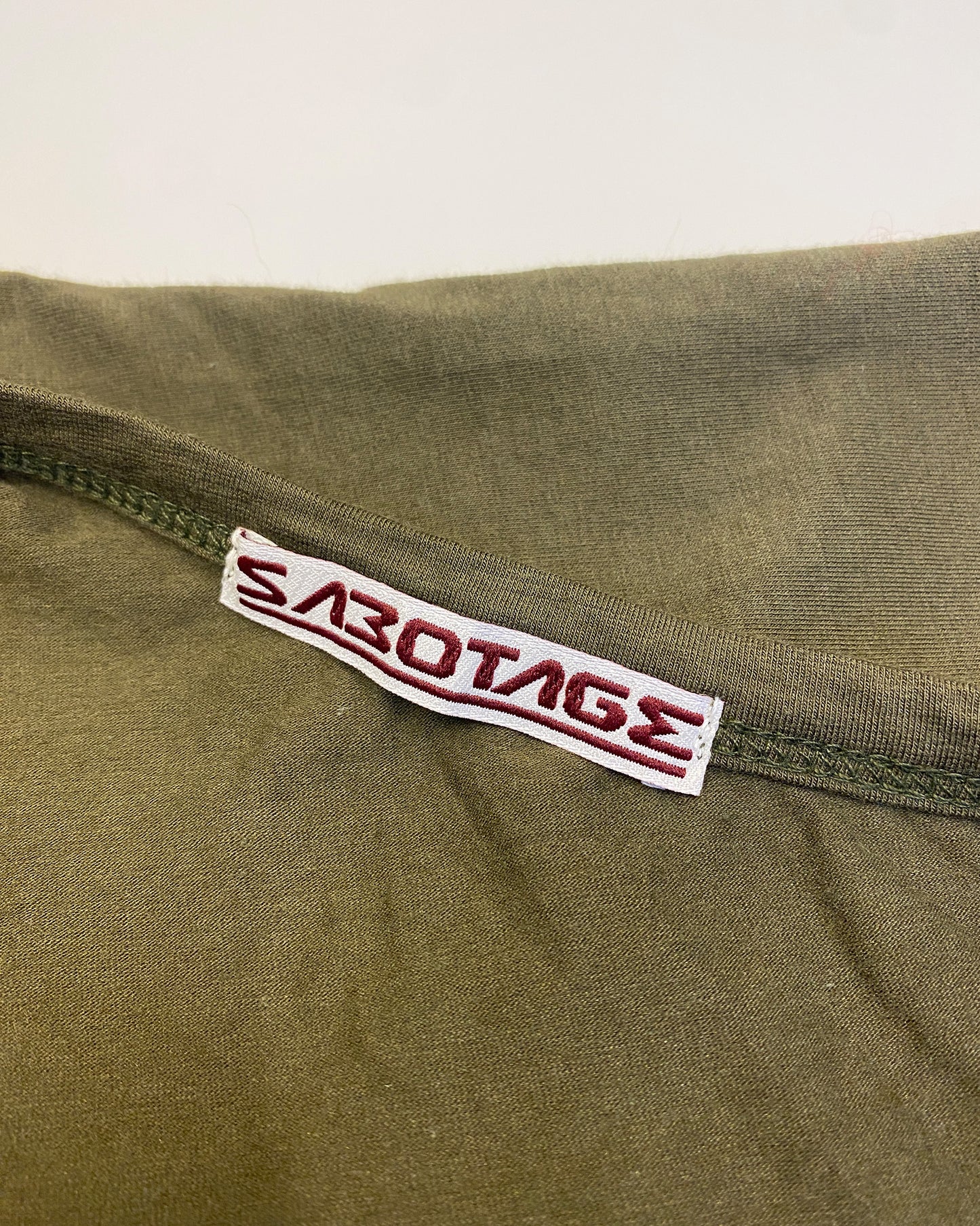Sabotage 1990s One Shoulder Top Khaki Green