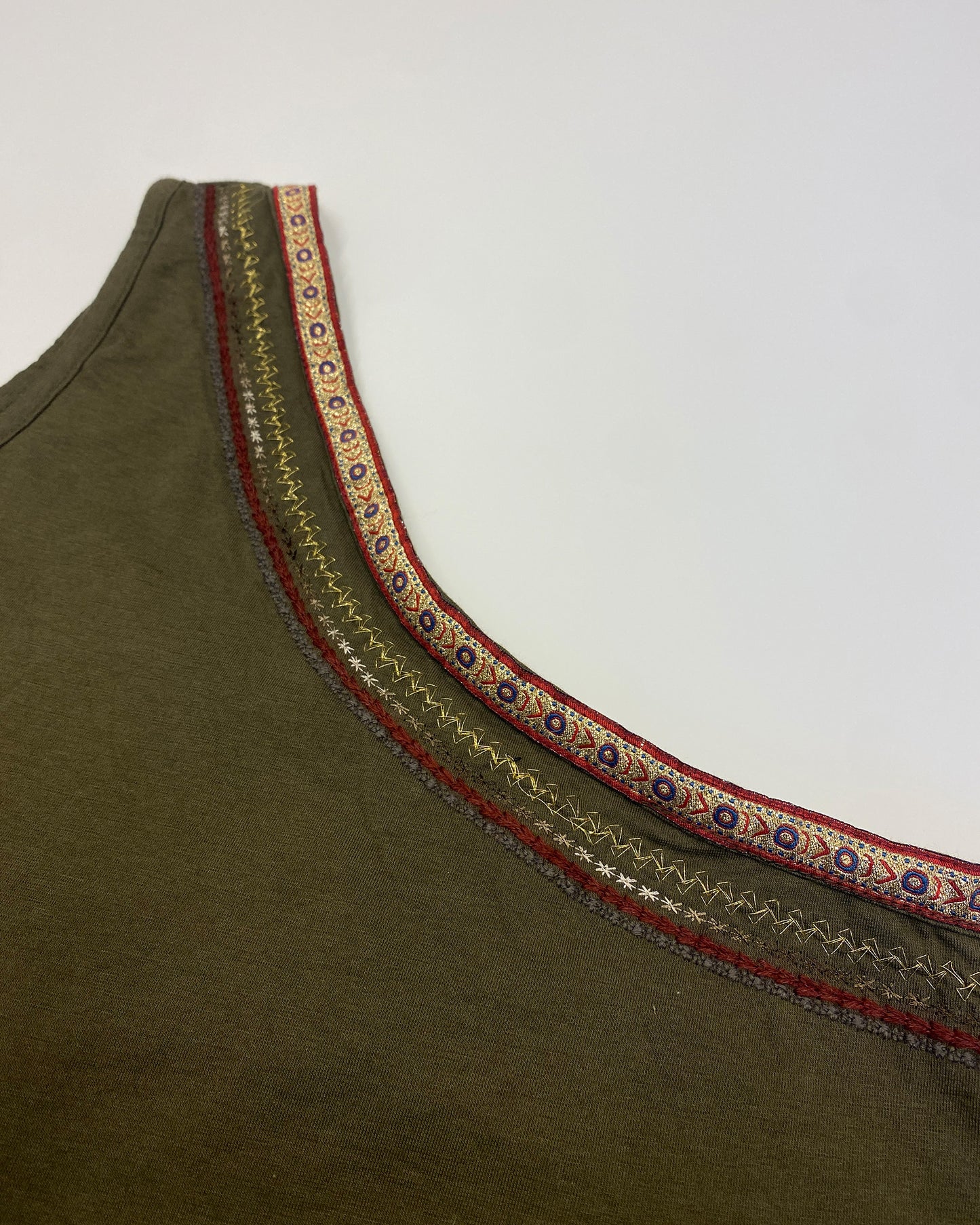 Sabotage 1990s One Shoulder Top Khaki Green