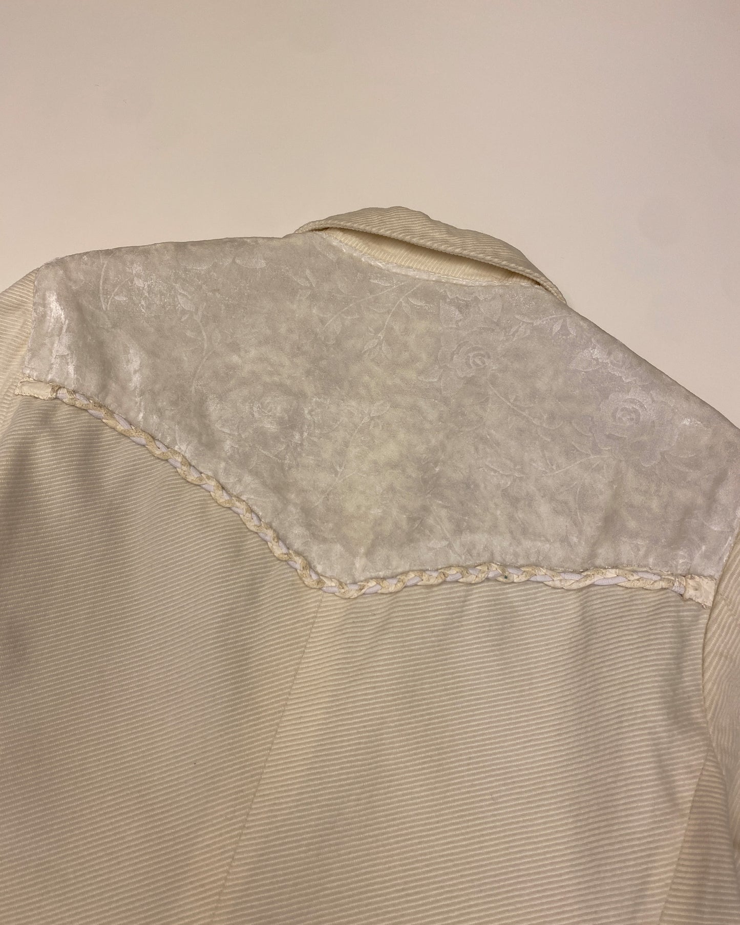 Schlüssel 1990s Fringe Cord Satin Blazer Jacket White