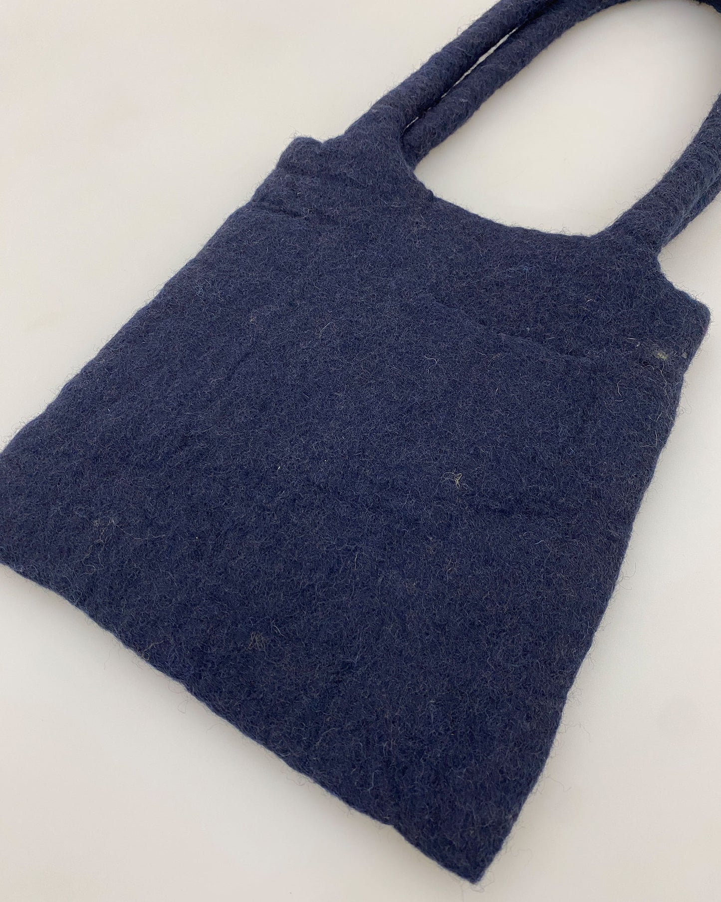 Selfmade 2000s Felt Handbag Navy