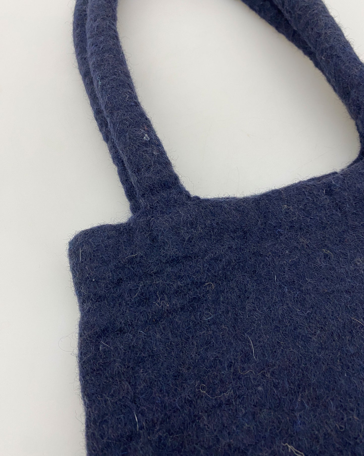 Selfmade 2000s Felt Handbag Navy