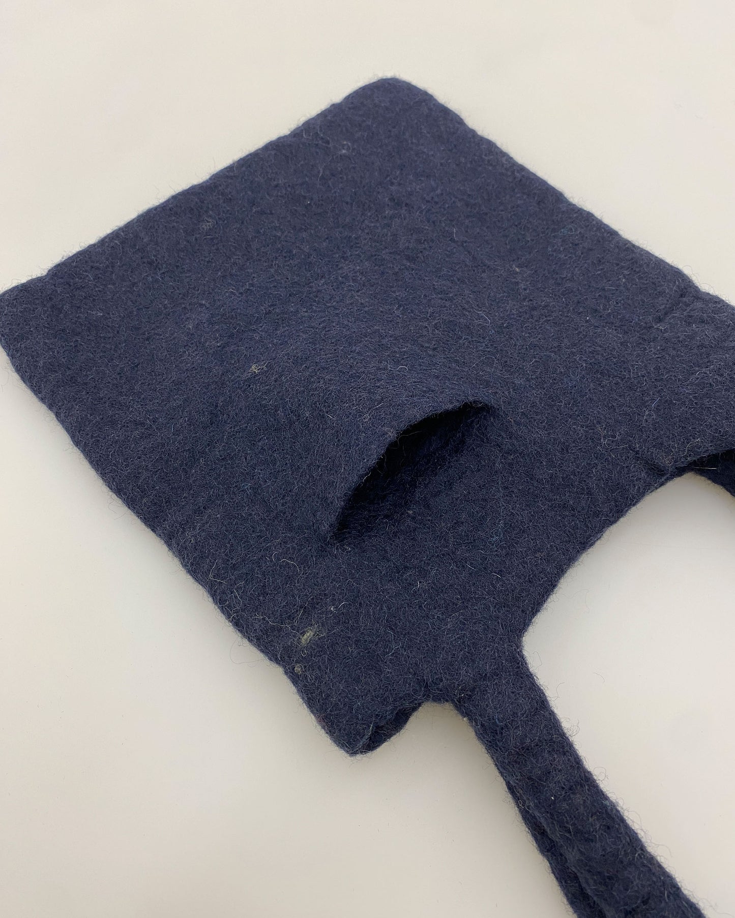 Selfmade 2000s Felt Handbag Navy