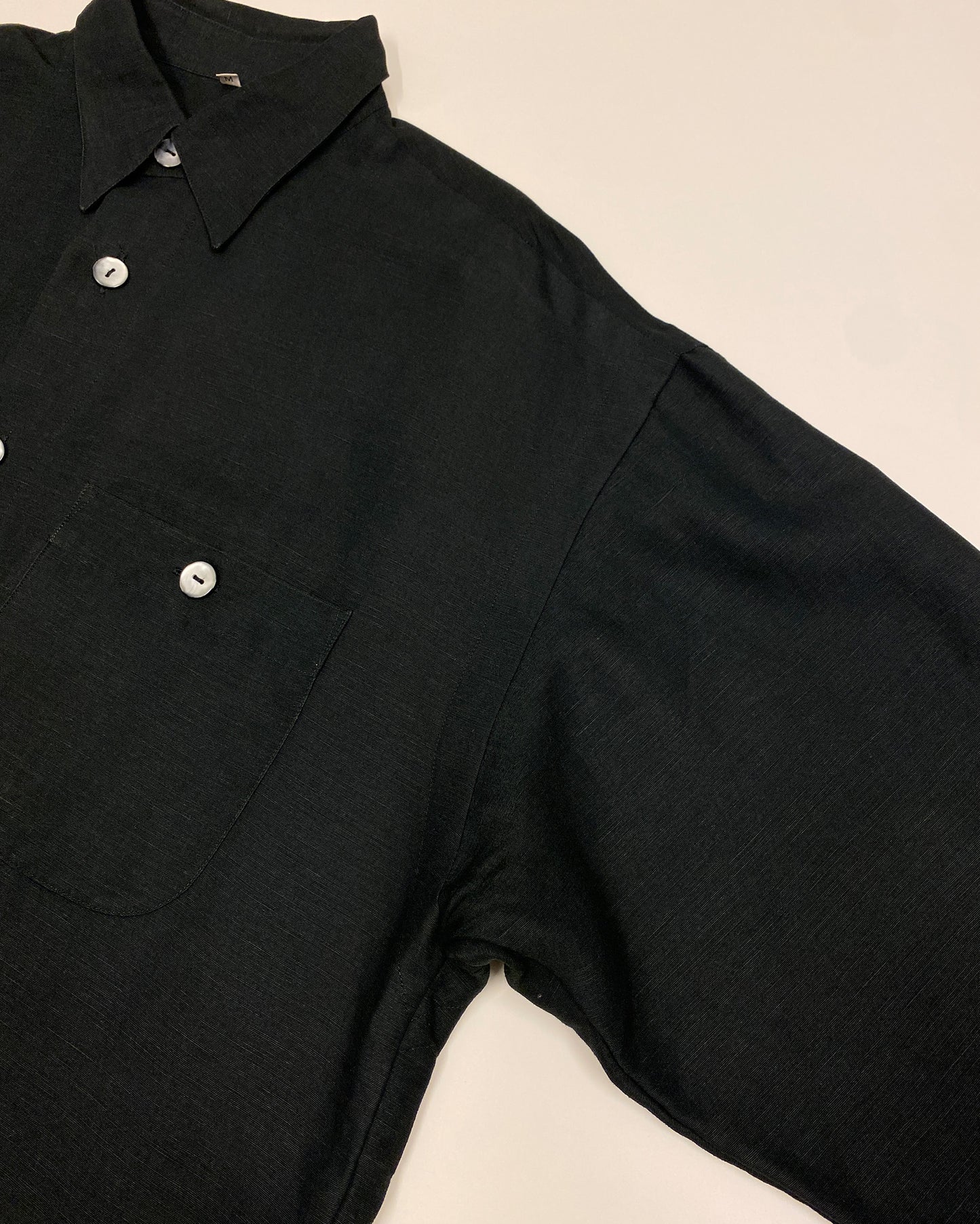 Signum 1990s Oversized Linen Shirt Black