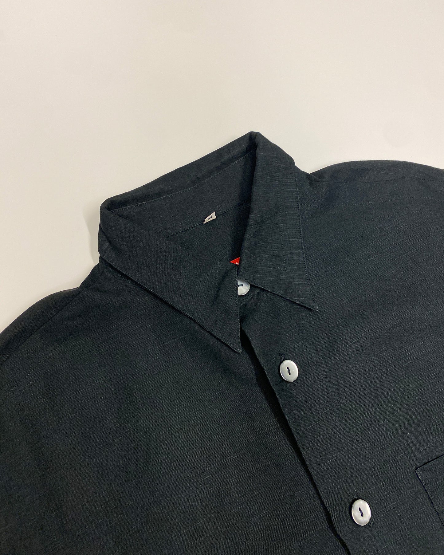 Signum 1990s Oversized Linen Shirt Black