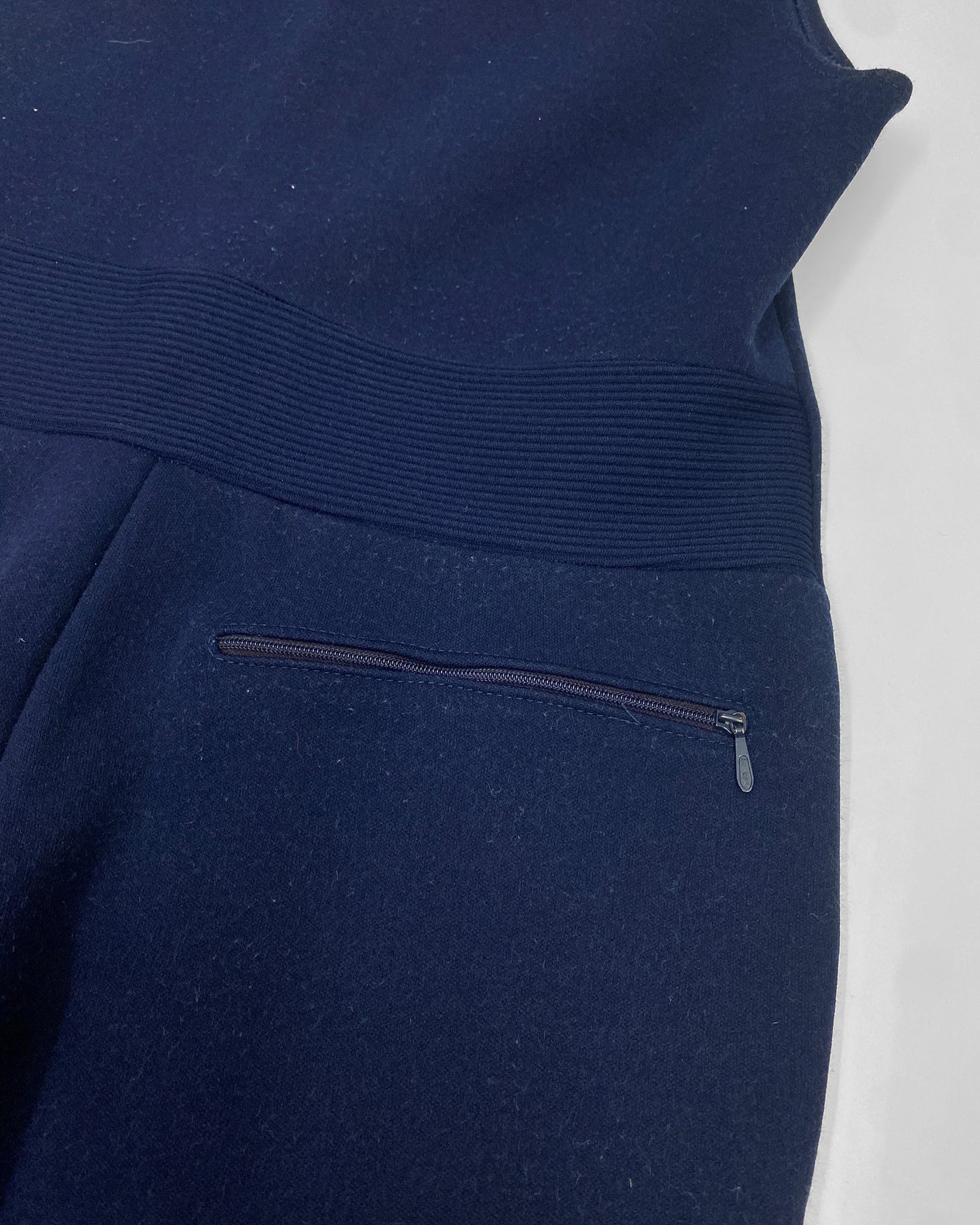 Vintage 1970s Snowsuit Ski Track Jacket and Pants Blue Navy