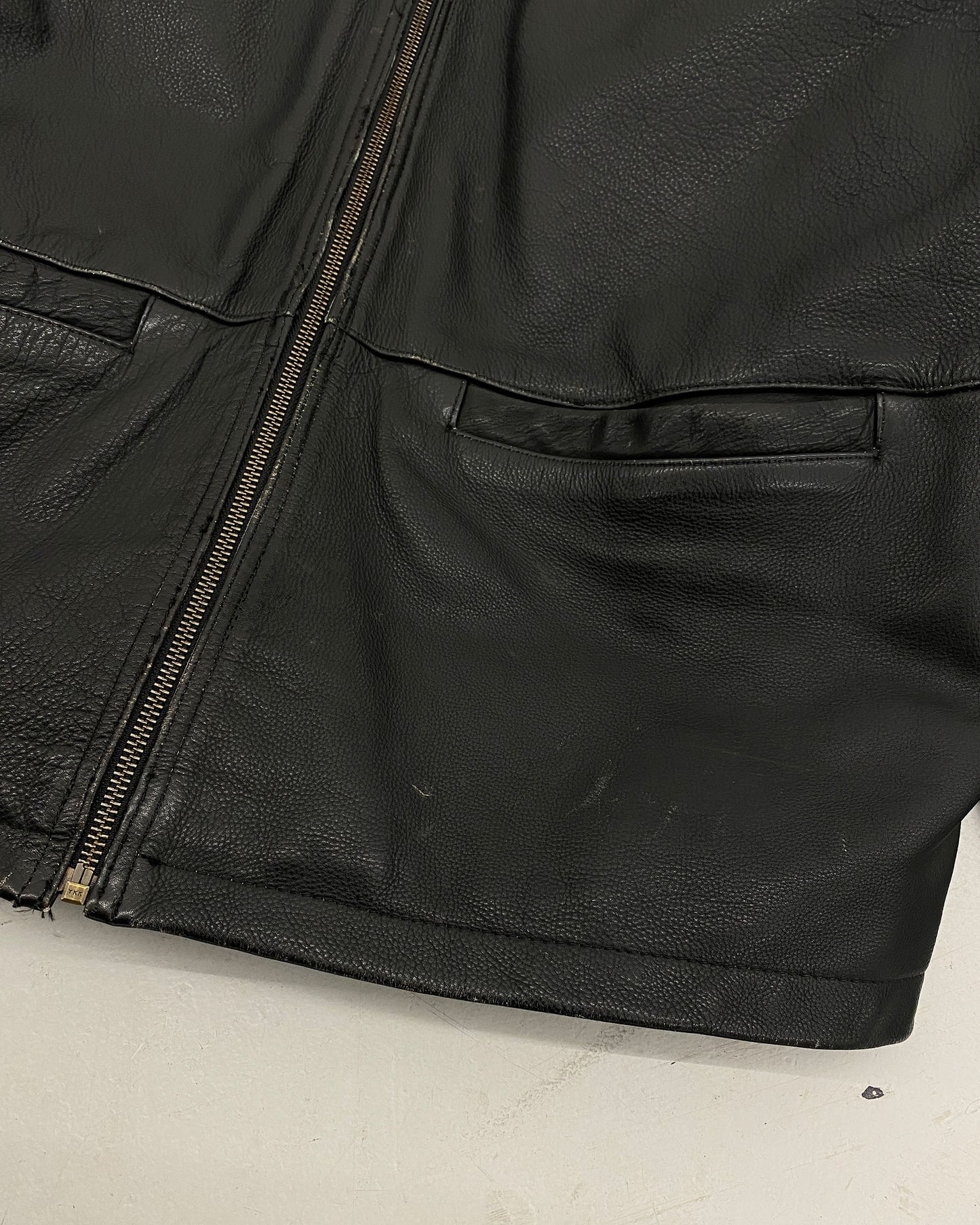 Stefanel 1990s Zip Leatherjacket Black