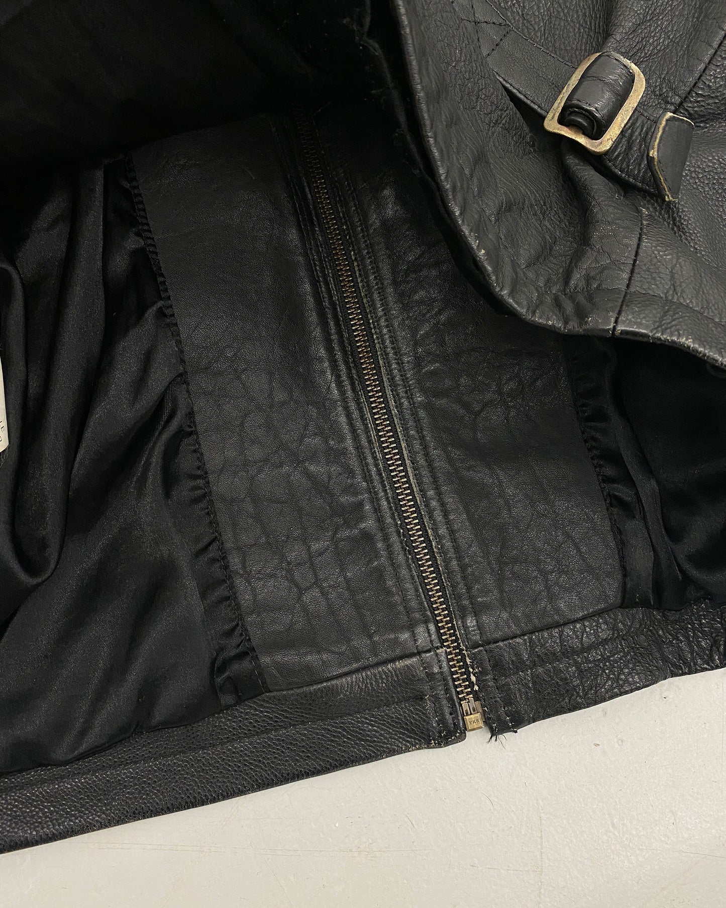 Stefanel 1990s Zip Leatherjacket Black