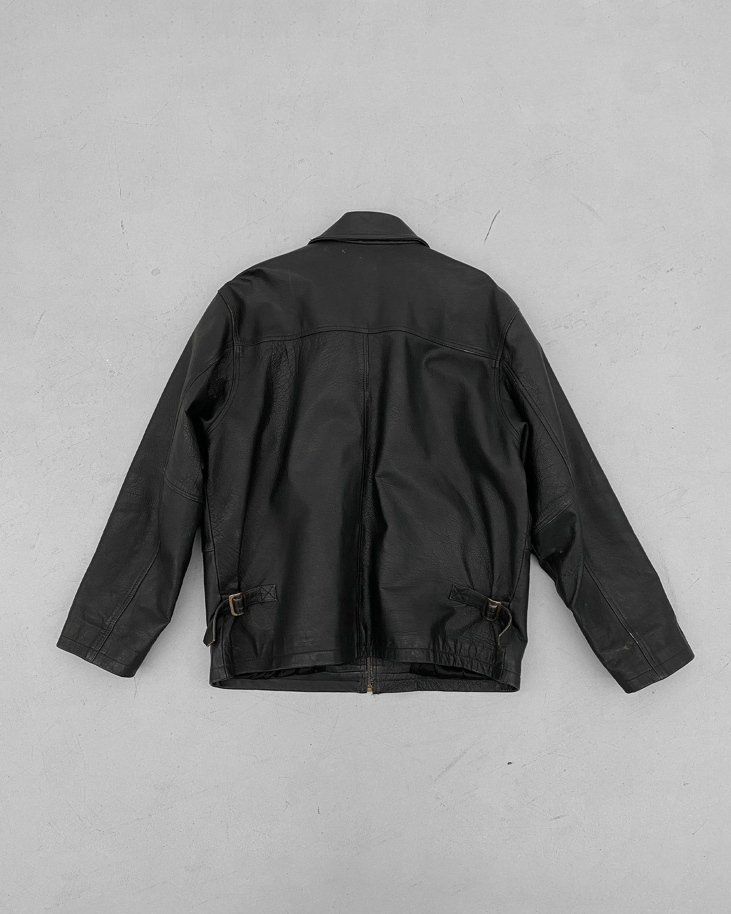 Stefanel 1990s Zip Leatherjacket Black