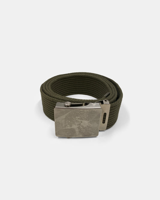 Vintage 2010s Fabric Belt Khaki Green