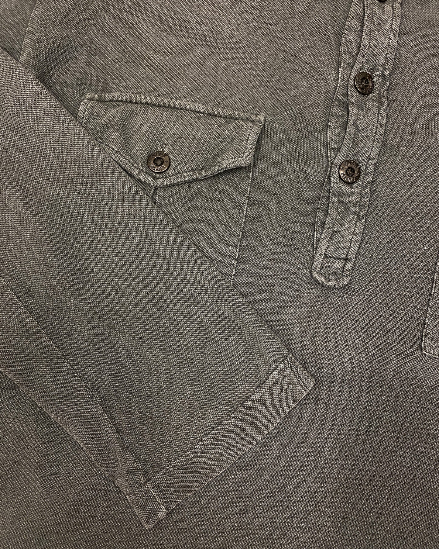 Stone Island SS1998 Chest Pocket Longsleeve Polo Shirt Navy