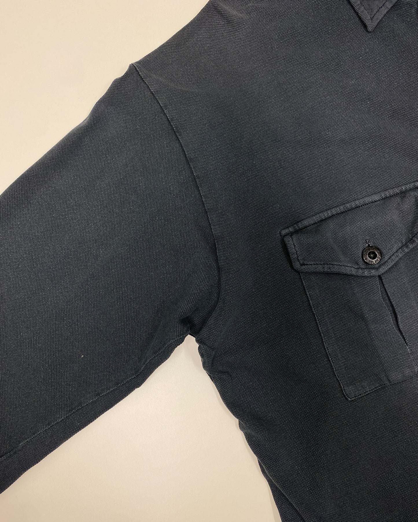 Stone Island SS1998 Chest Pocket Longsleeve Polo Shirt Navy