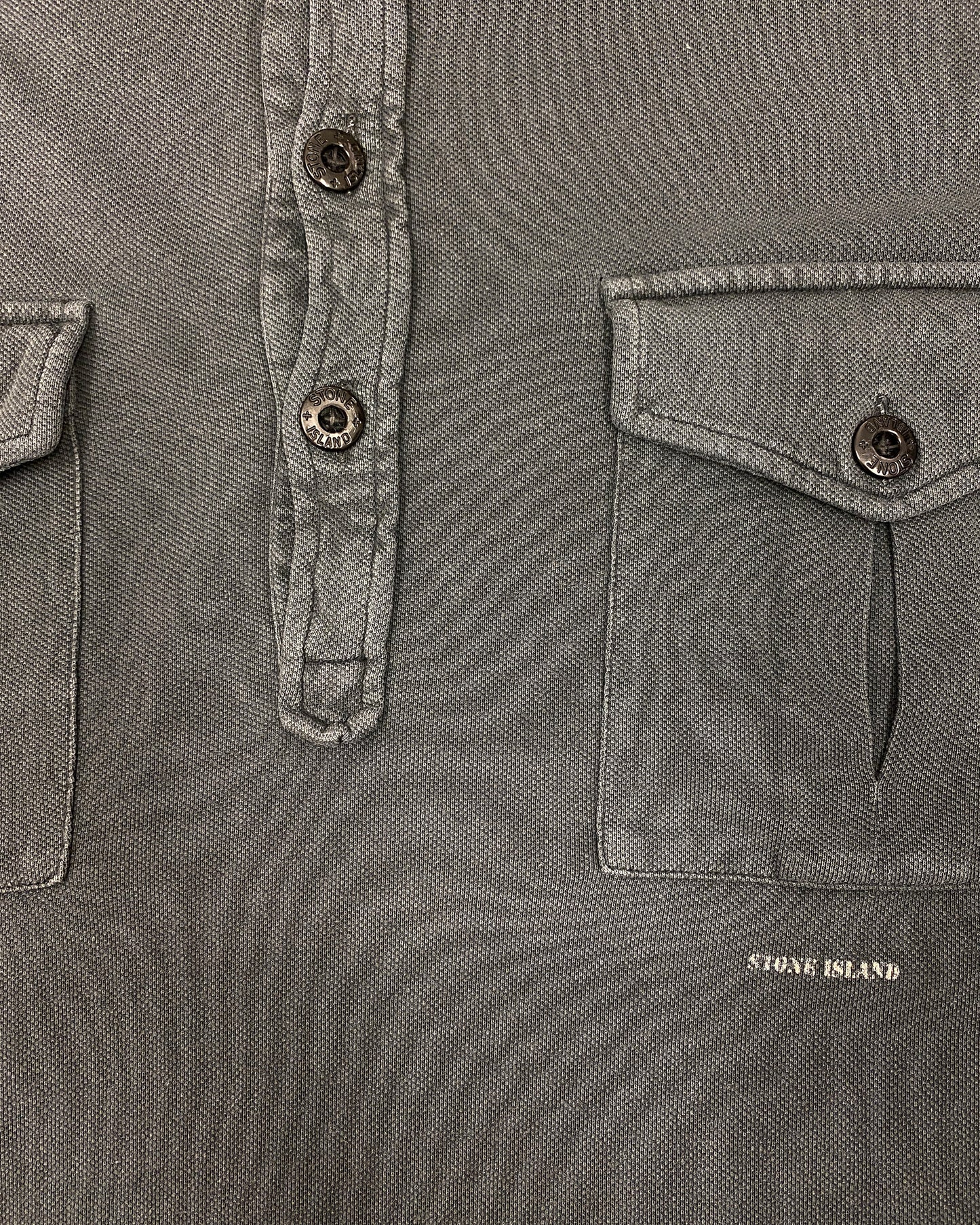 Stone Island SS1998 Chest Pocket Longsleeve Polo Shirt Navy