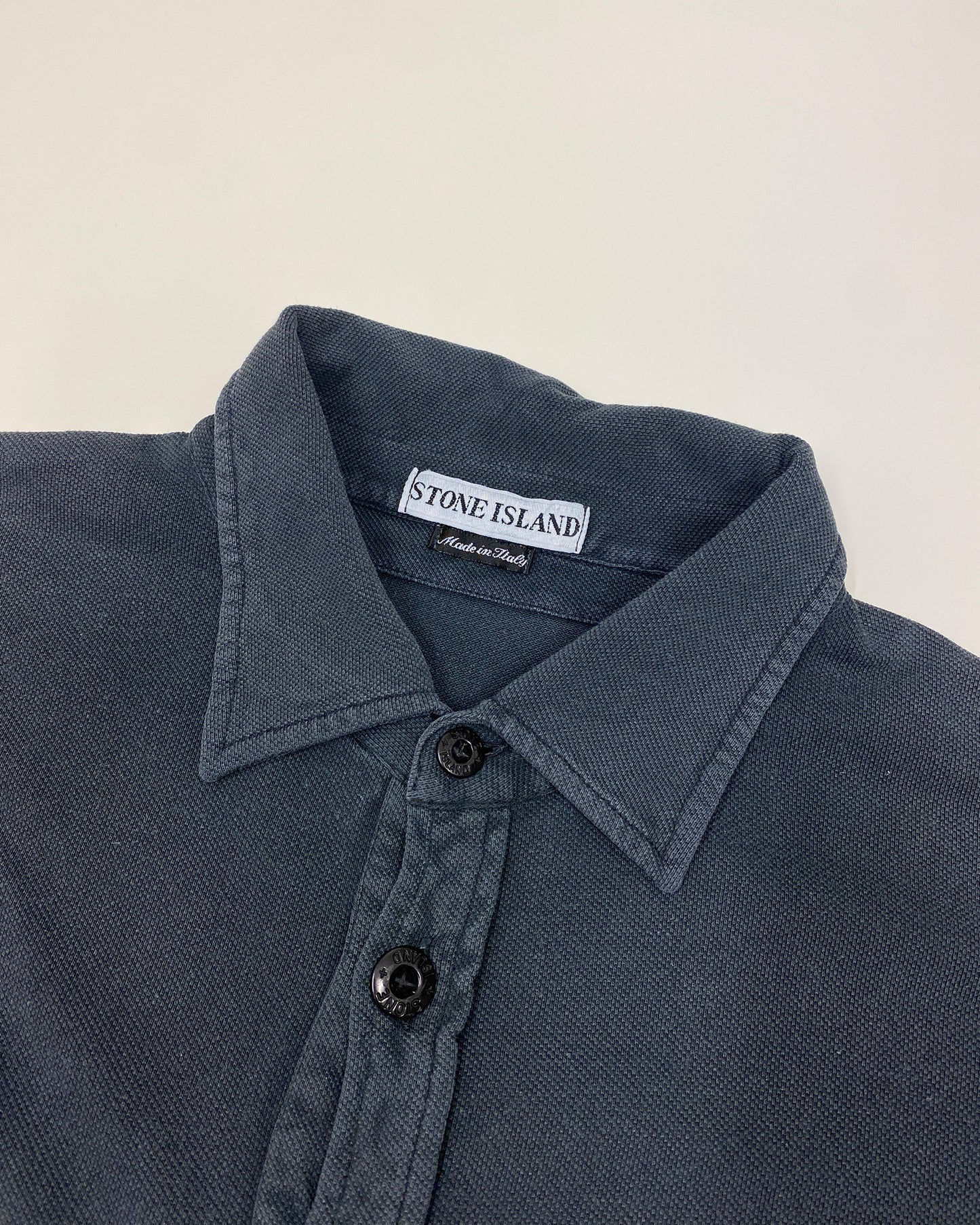 Stone Island SS1998 Chest Pocket Longsleeve Polo Shirt Navy