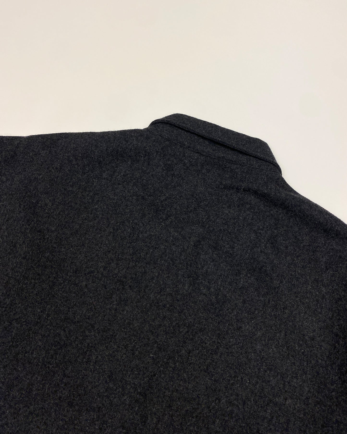 Stone Island by Massimo Osti 1980s Chest Pocket Wool Shirt Dark Grey