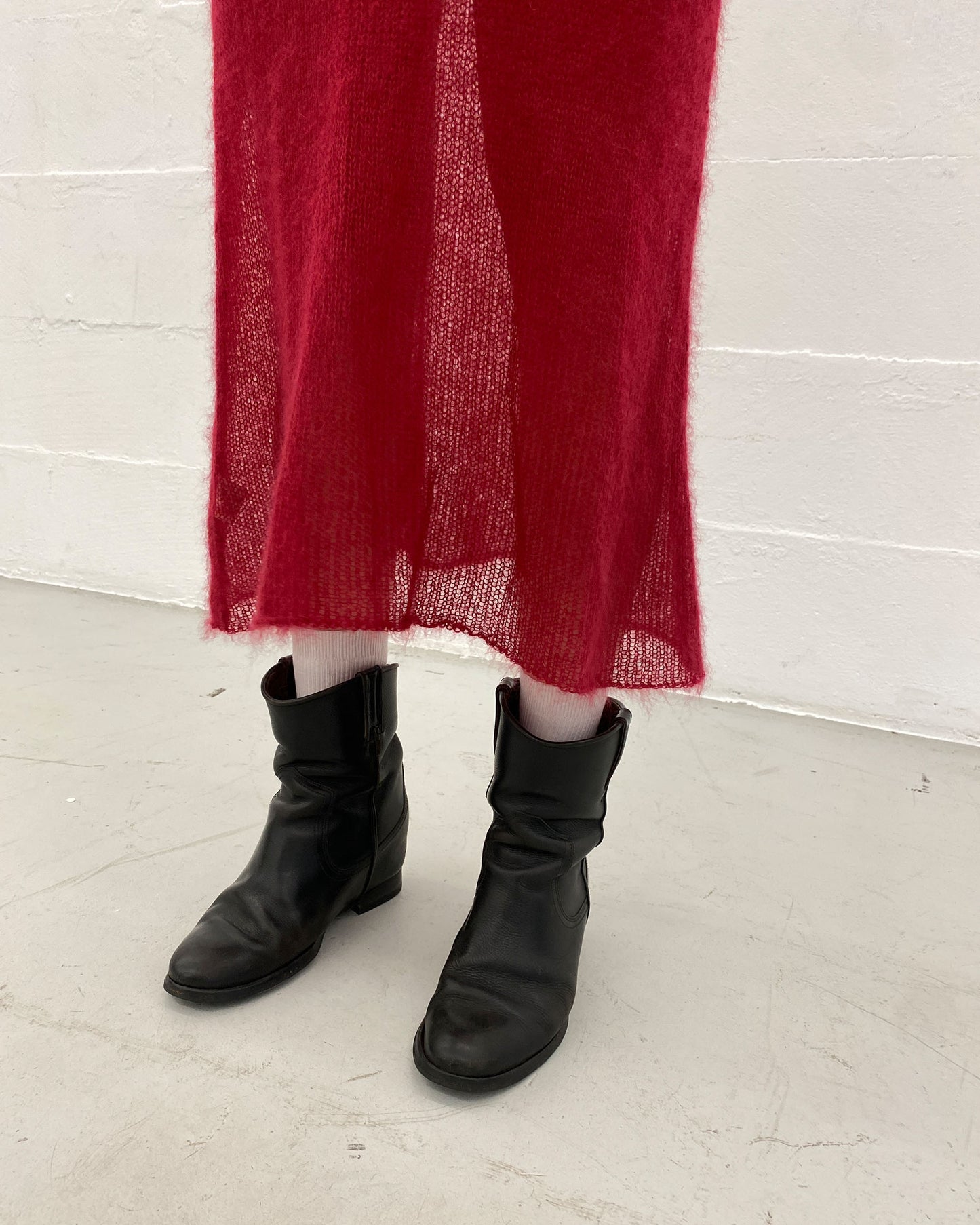 Liu Jo 2000s Super Kid Mohair Wool Dress Dark Red