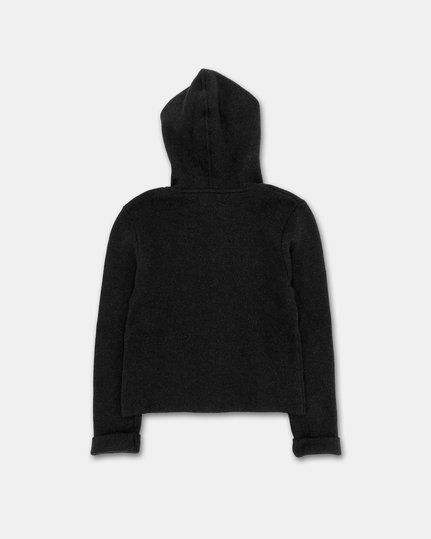 Vintage 1990s Knit Zip Hoodie Dark Grey