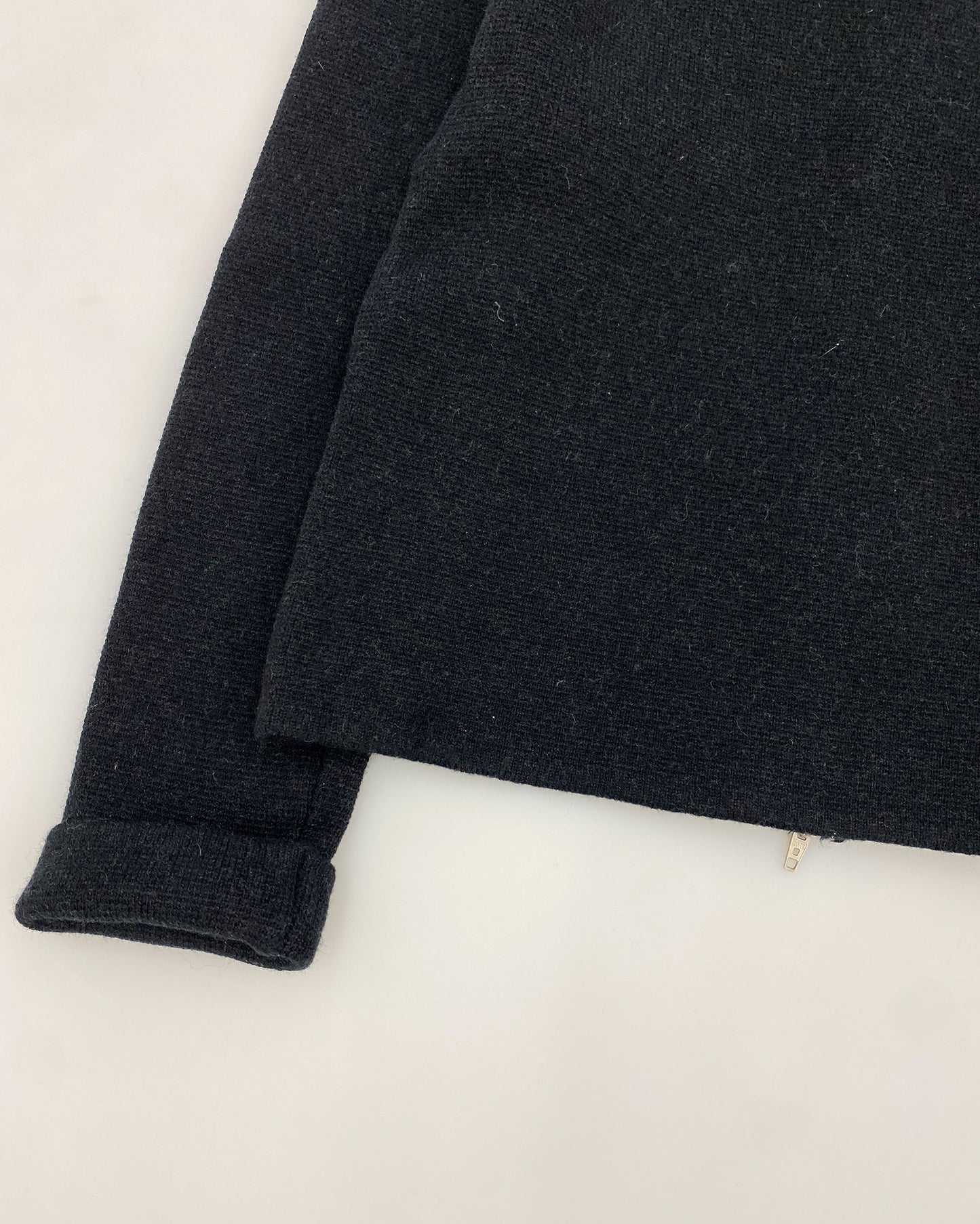 Vintage 1990s Knit Zip Hoodie Dark Grey