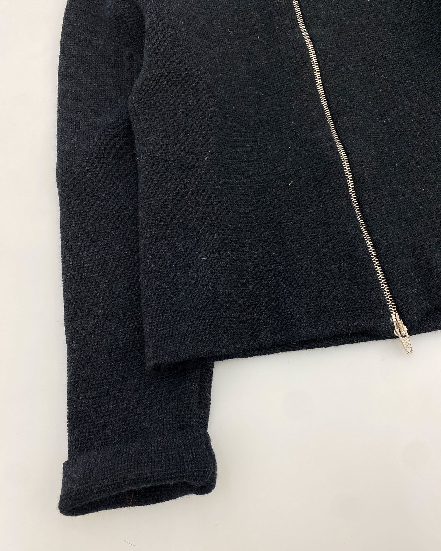 Vintage 1990s Knit Zip Hoodie Dark Grey