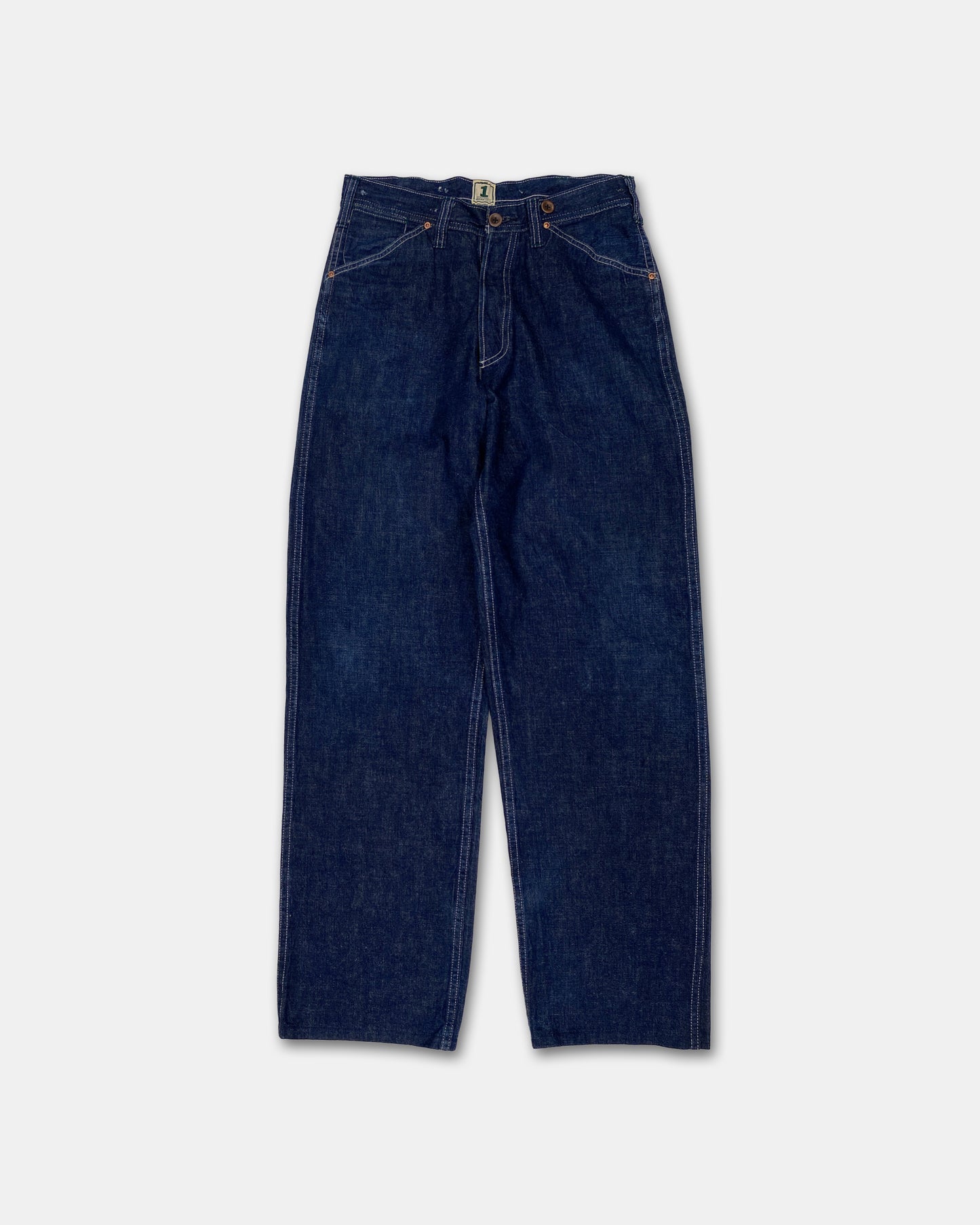 Sugar Cane 2000s Wide Leg Buckleback Denim Pants Blue