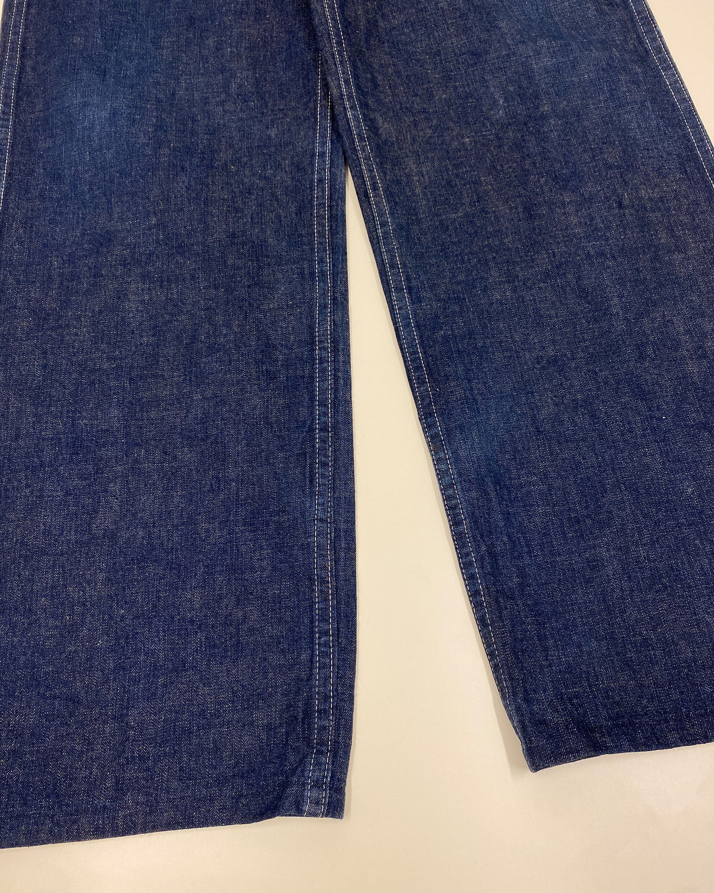 Sugar Cane 2000s Wide Leg Buckleback Denim Pants Blue
