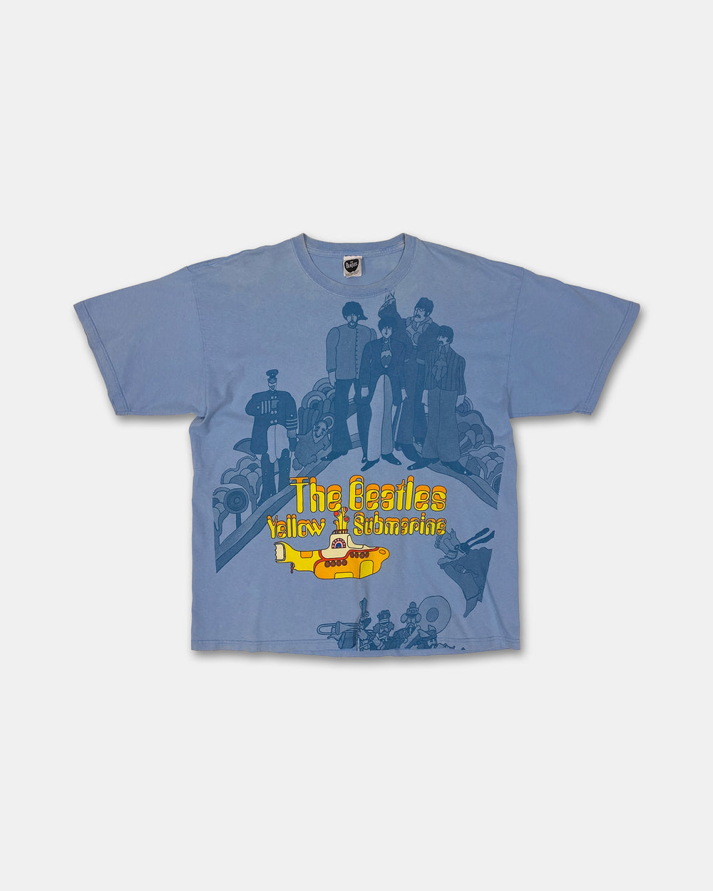 The Beatles 2008 Yellow Submarine Art Work Band T-Shirt Light Blue