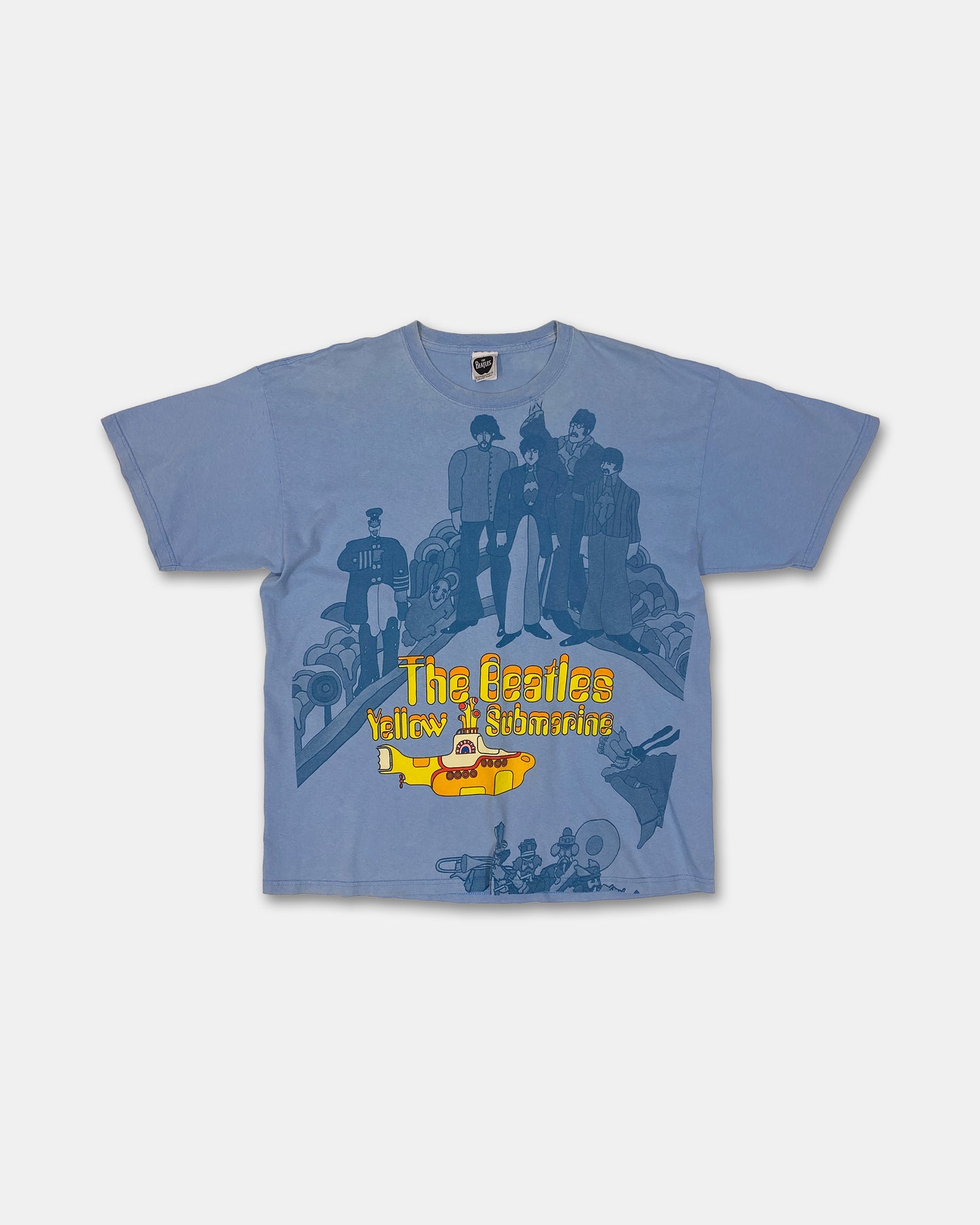 The Beatles 2008 Yellow Submarine Art Work Band T-Shirt Light Blue