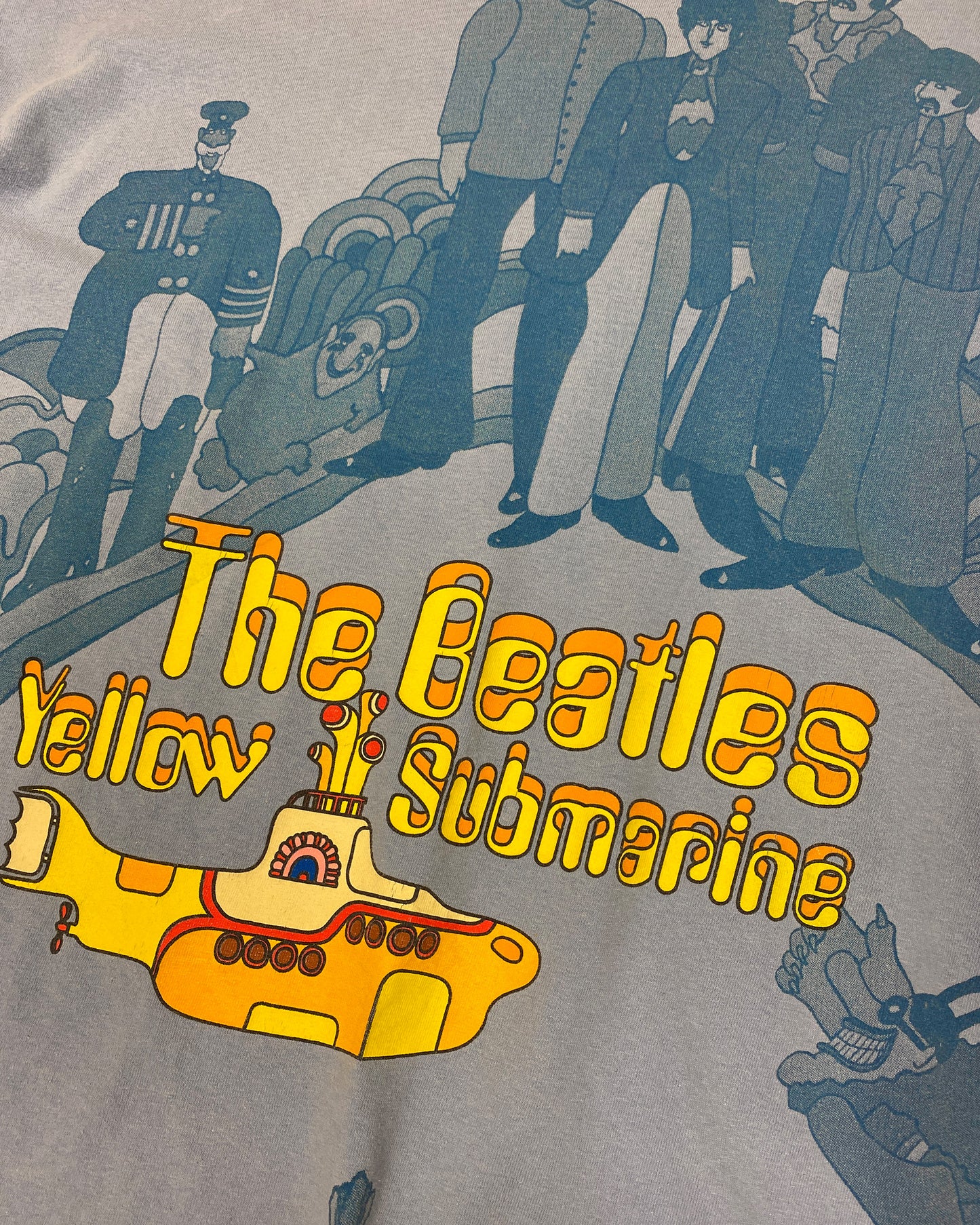 The Beatles 2008 Yellow Submarine Art Work Band T-Shirt Light Blue