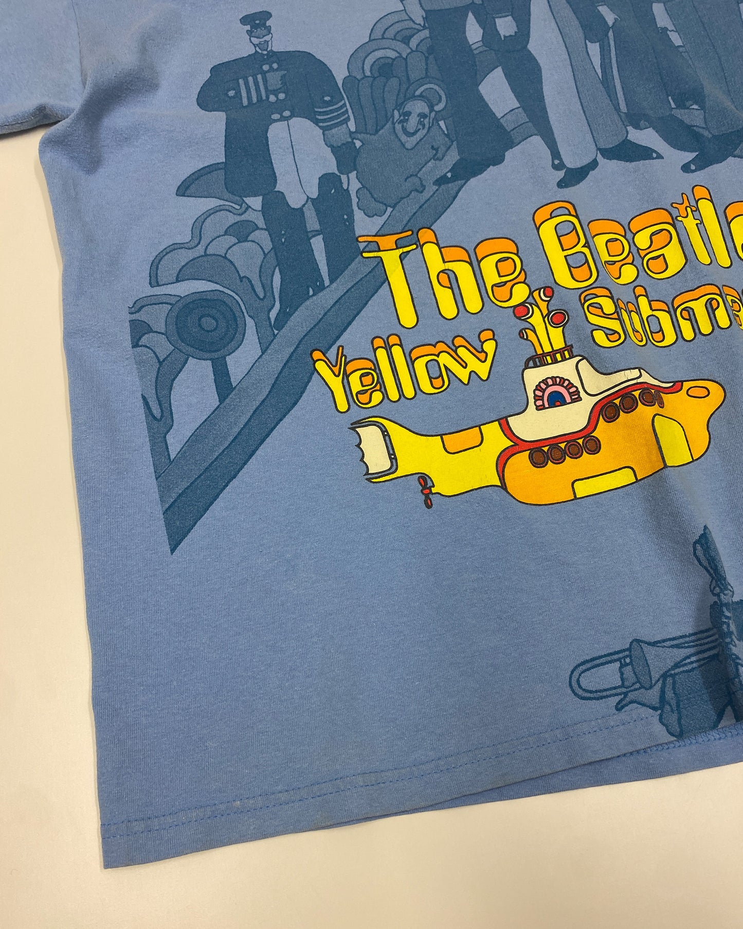 The Beatles 2008 Yellow Submarine Art Work Band T-Shirt Light Blue