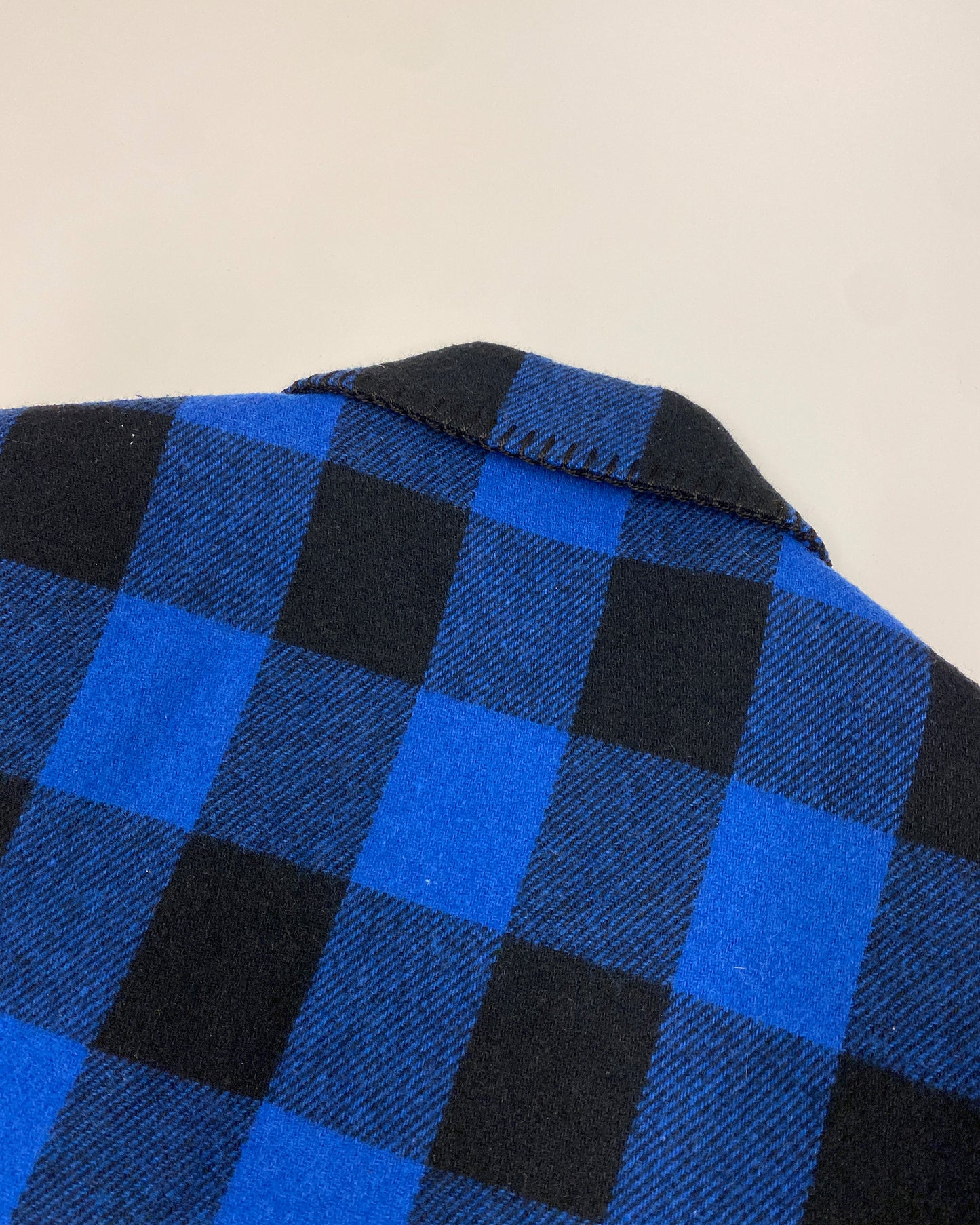 The Jack Set 2000s Buffalo Checkered Wool Blazer Jacket Blue