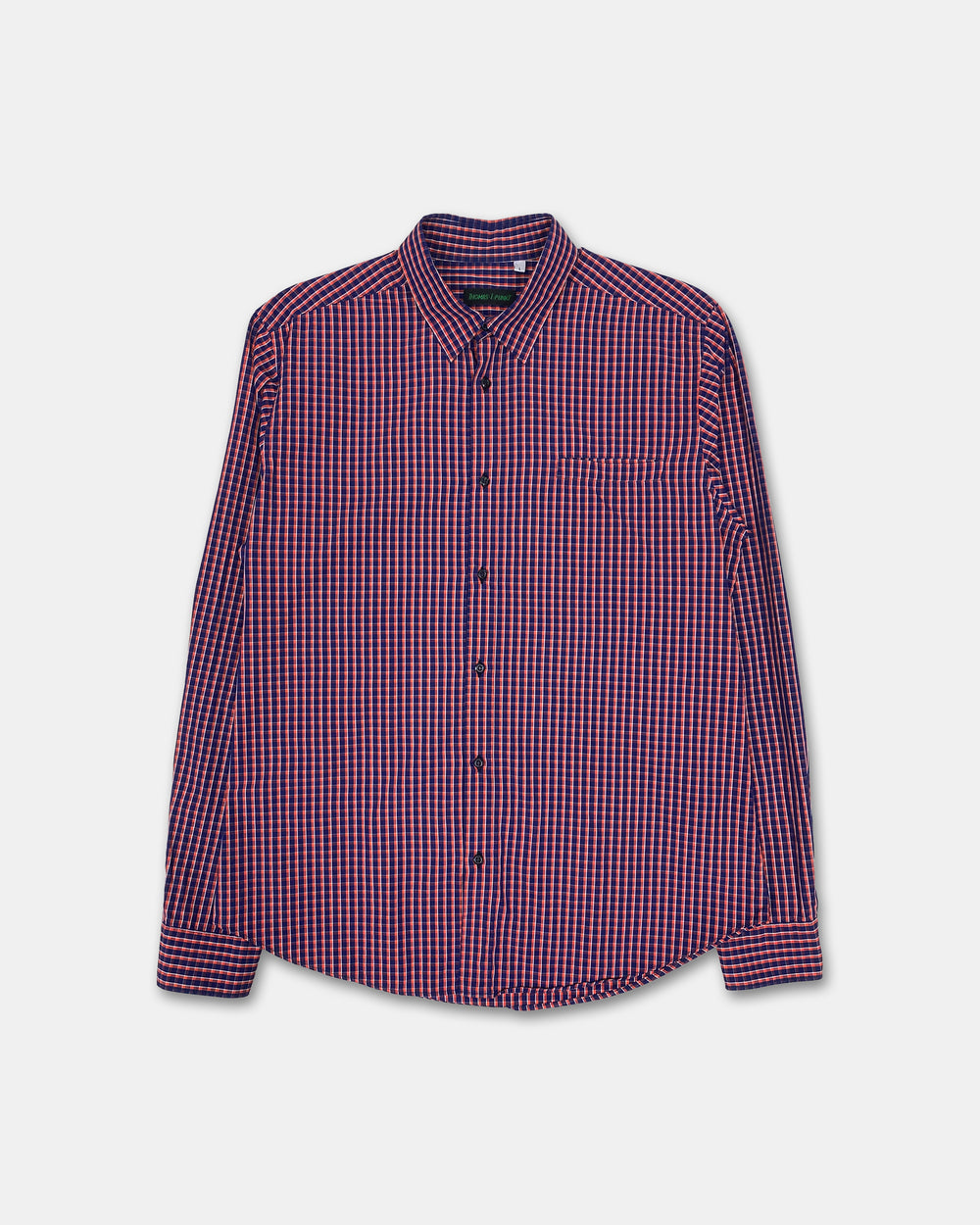 Thomas i Punkt 1990s Black Watch Checkered Shirt Orange Navy