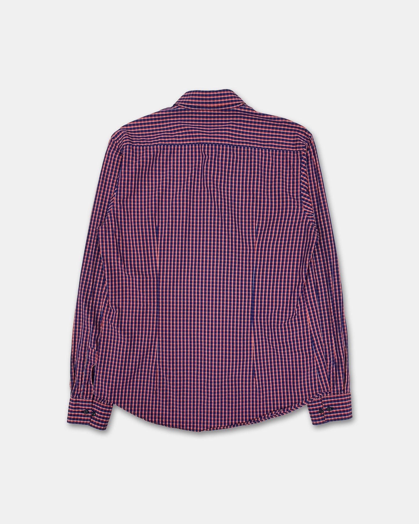 Thomas i Punkt 1990s Black Watch Checkered Shirt Orange Navy