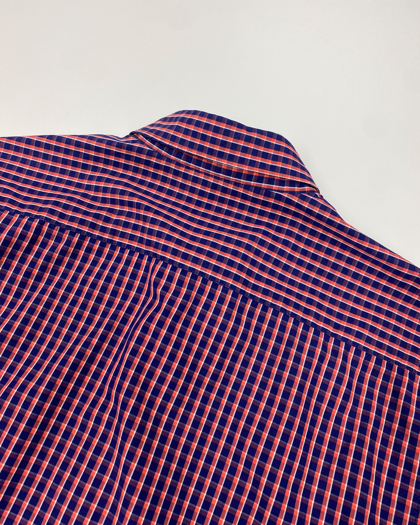Thomas i Punkt 1990s Black Watch Checkered Shirt Orange Navy
