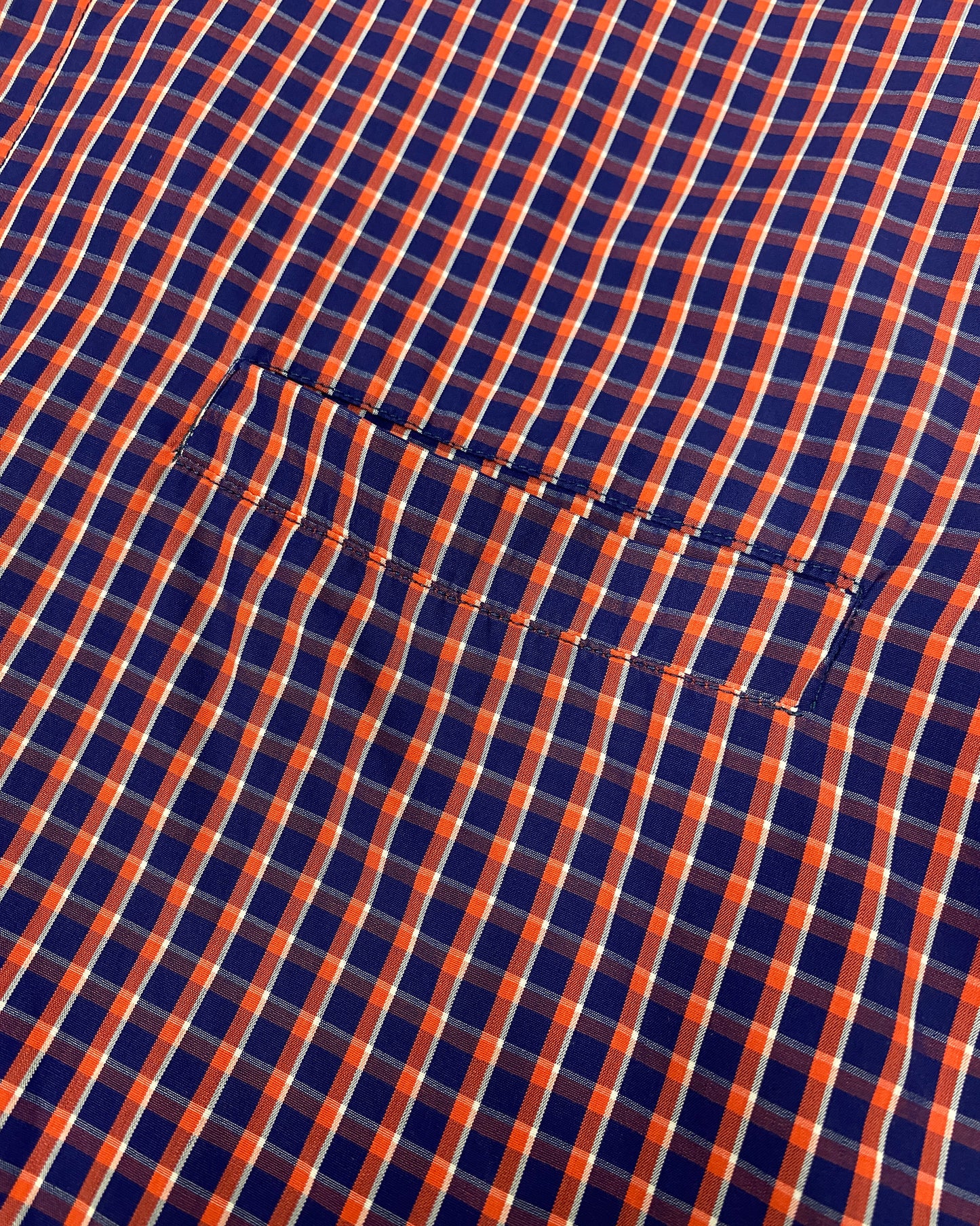 Thomas i Punkt 1990s Black Watch Checkered Shirt Orange Navy