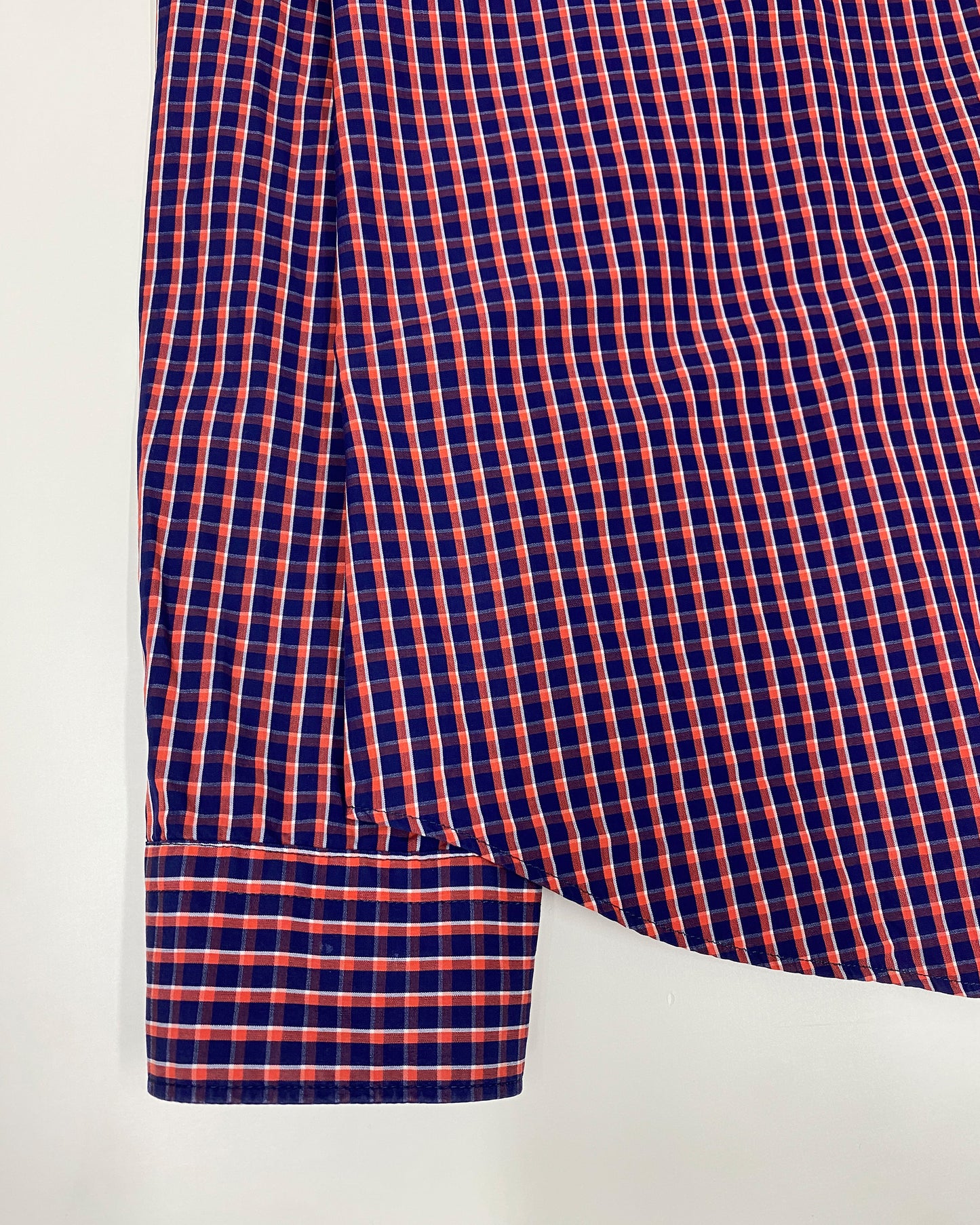 Thomas i Punkt 1990s Black Watch Checkered Shirt Orange Navy