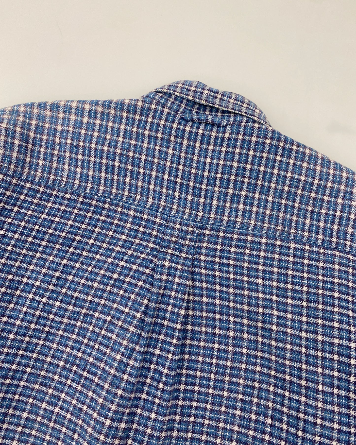 Vintage 1990s Padded Plaid Checkered Flannel Jacket Shirt Blue