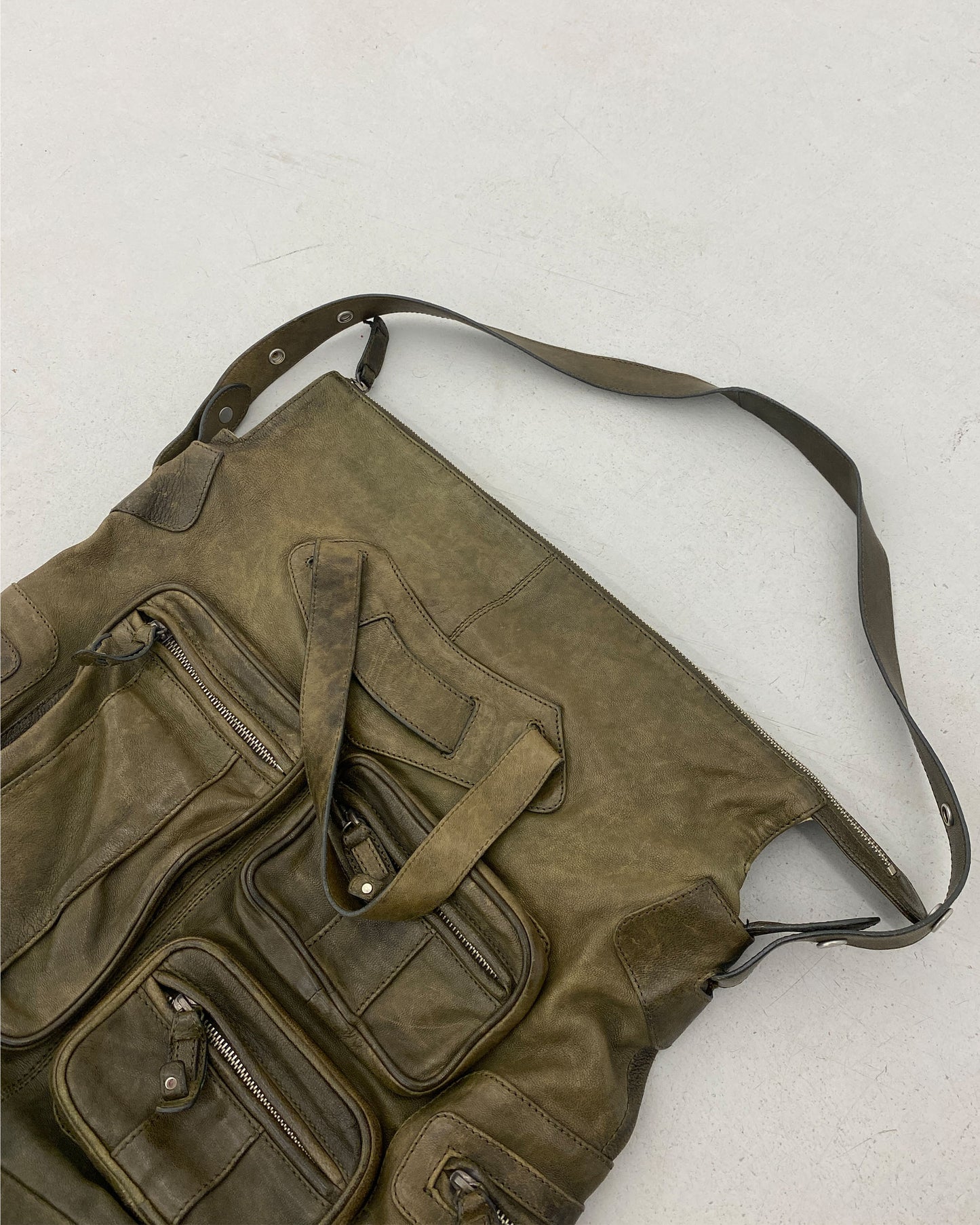 Timberland 2010s Leather Shoulder Bag Green