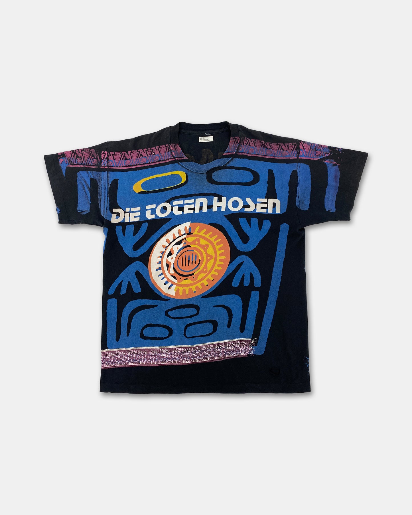 Die Toten Hosen 1990s All Over Print Band Single Stitch T-Shirt Black