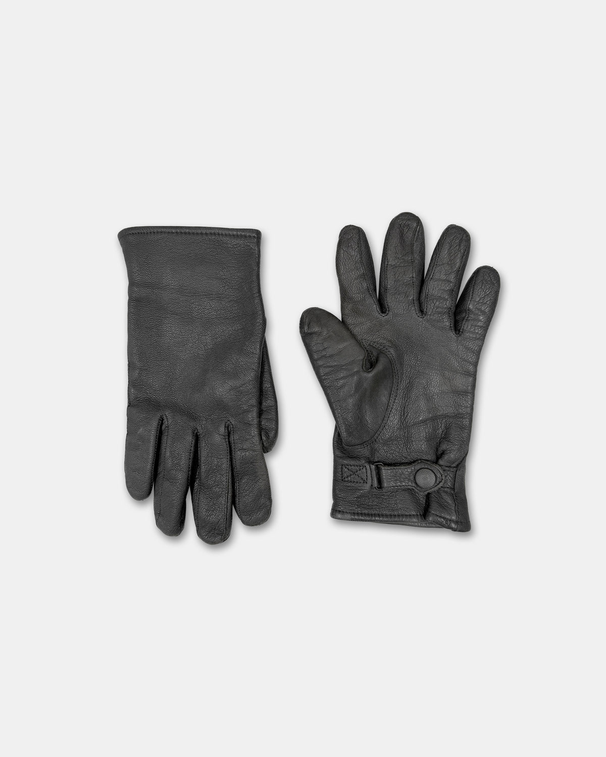 Vintage 1990s German Military Leather Gloves Grey