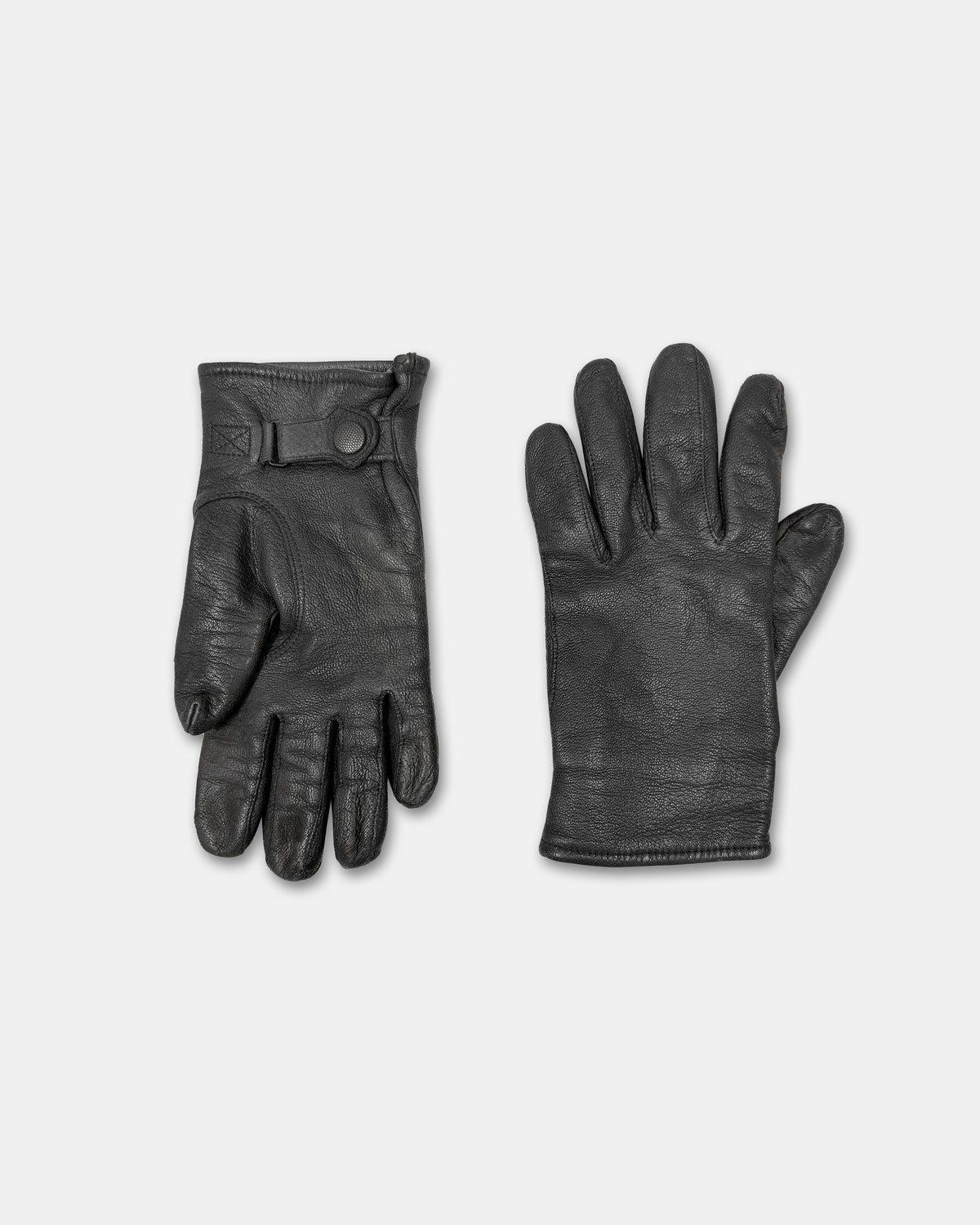 Vintage 1990s German Military Leather Gloves Grey