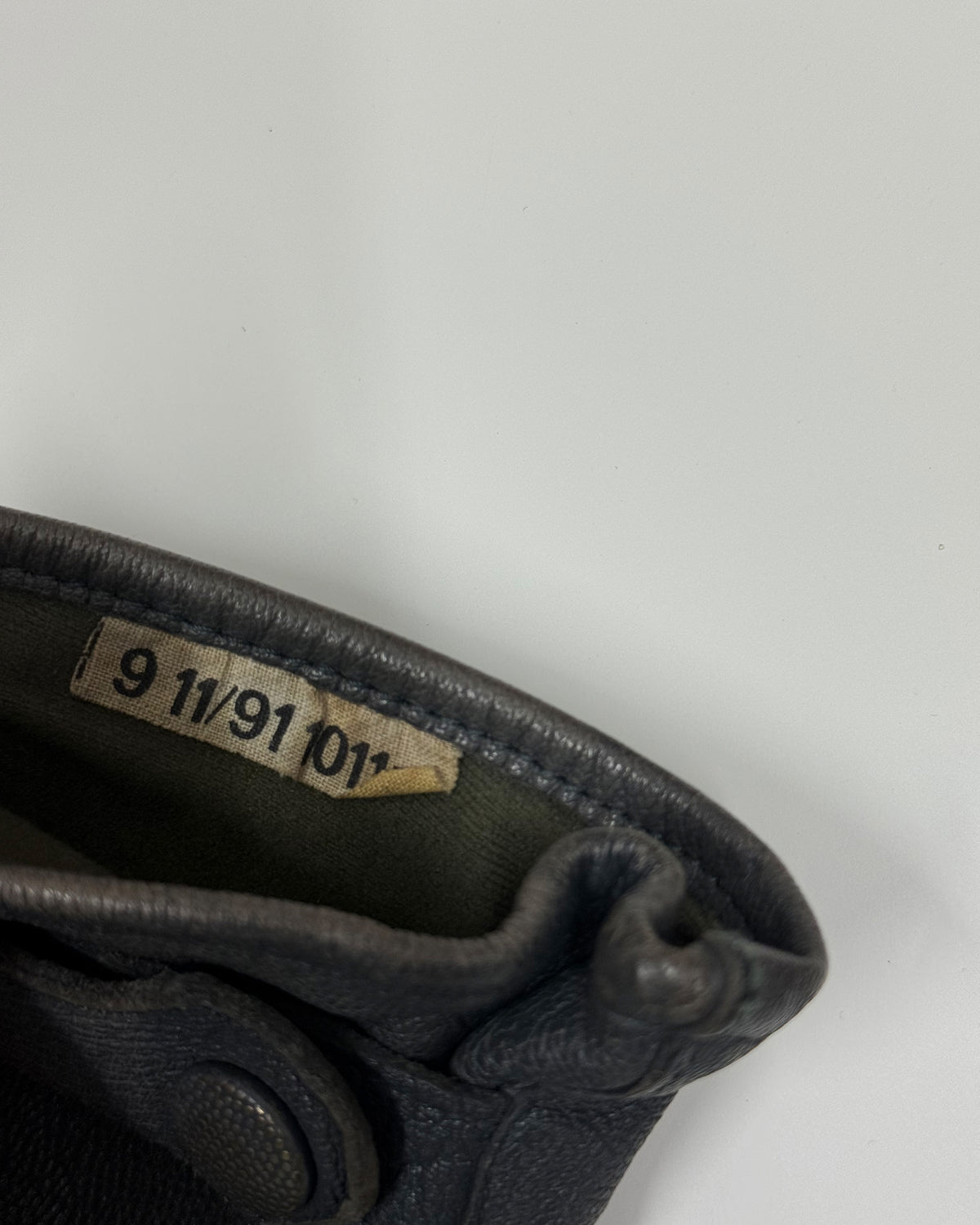 Vintage 1990s German Military Leather Gloves Grey