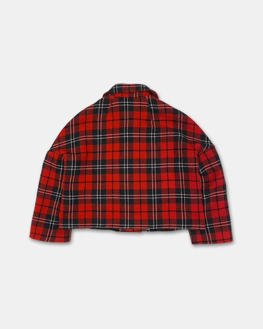 Sinéquanone 1980s Plaid Checkered Boxy Wool Jacket Black Red