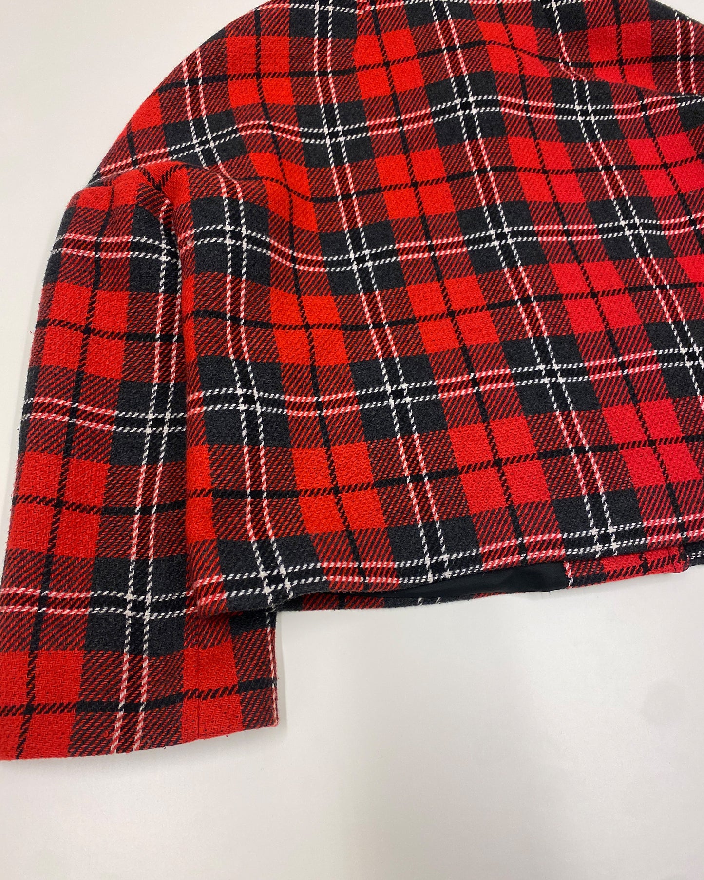Sinéquanone 1980s Plaid Checkered Boxy Wool Jacket Black Red