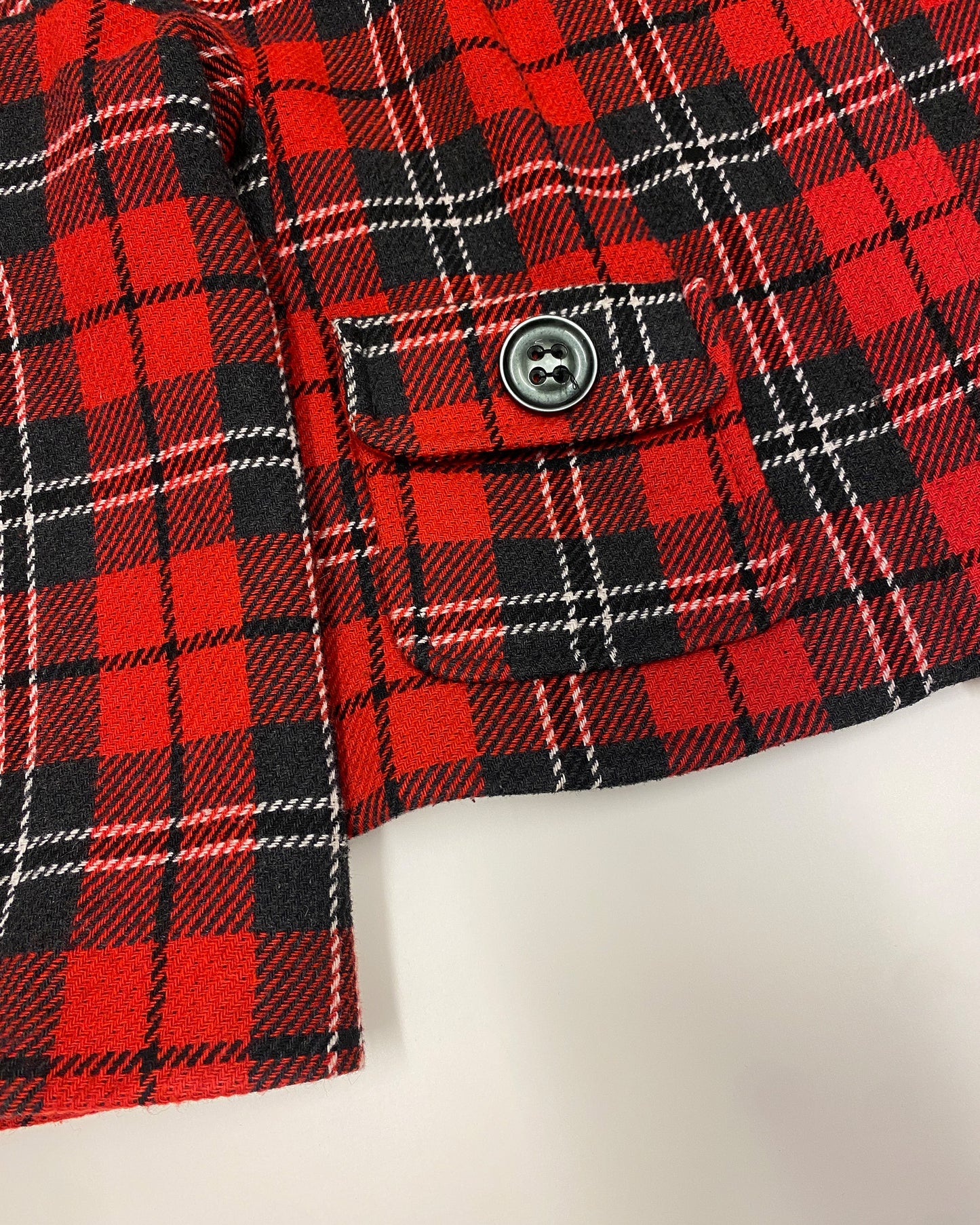 Sinéquanone 1980s Plaid Checkered Boxy Wool Jacket Black Red