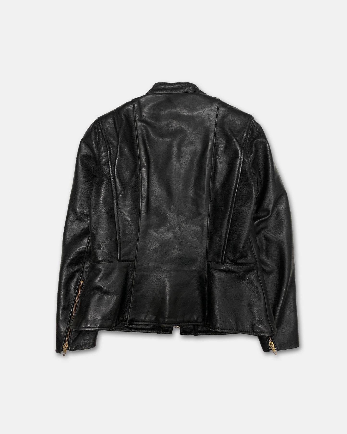 Vanson Leathers 1970s Talon Zip 2in1 Racing Leather Jacket Black