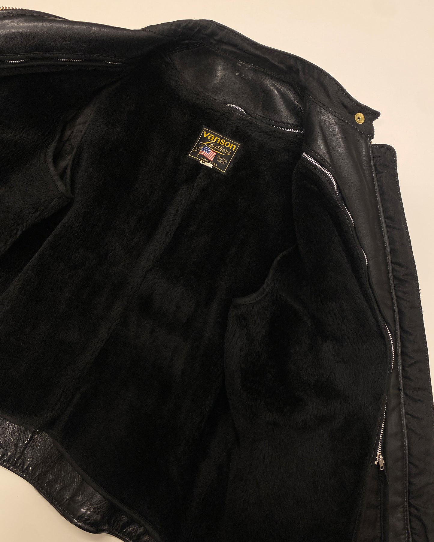 Vanson Leathers 1970s Talon Zip 2in1 Racing Leather Jacket Black