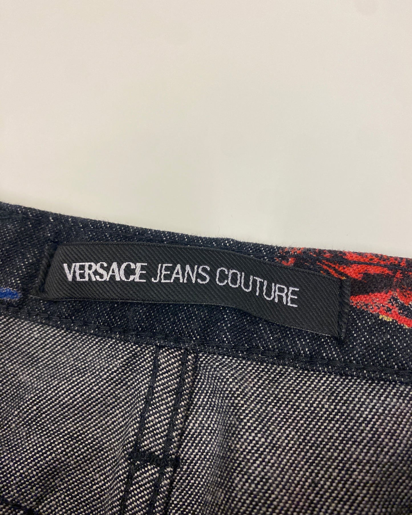 Versace Jeans Couture 2000s Pop Art All Over Print Flared Pants Black