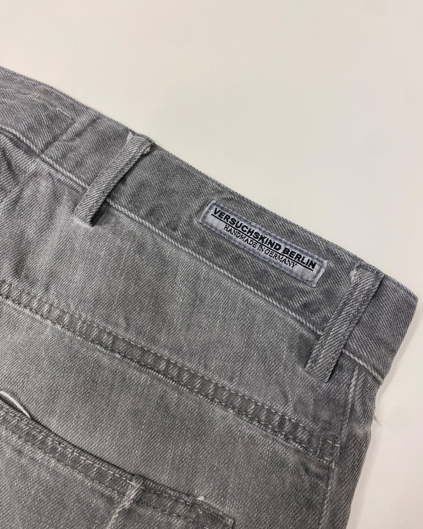Versuchskind Berlin 2010s X1-Sl Slim Asymmetrical Denim Light Grey