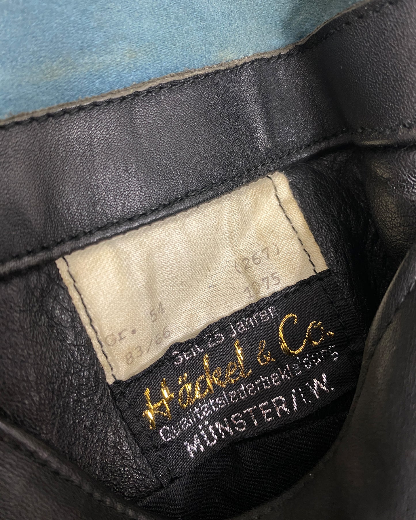 Vintage 1975 Double Breasted Long Leather Jacket Black