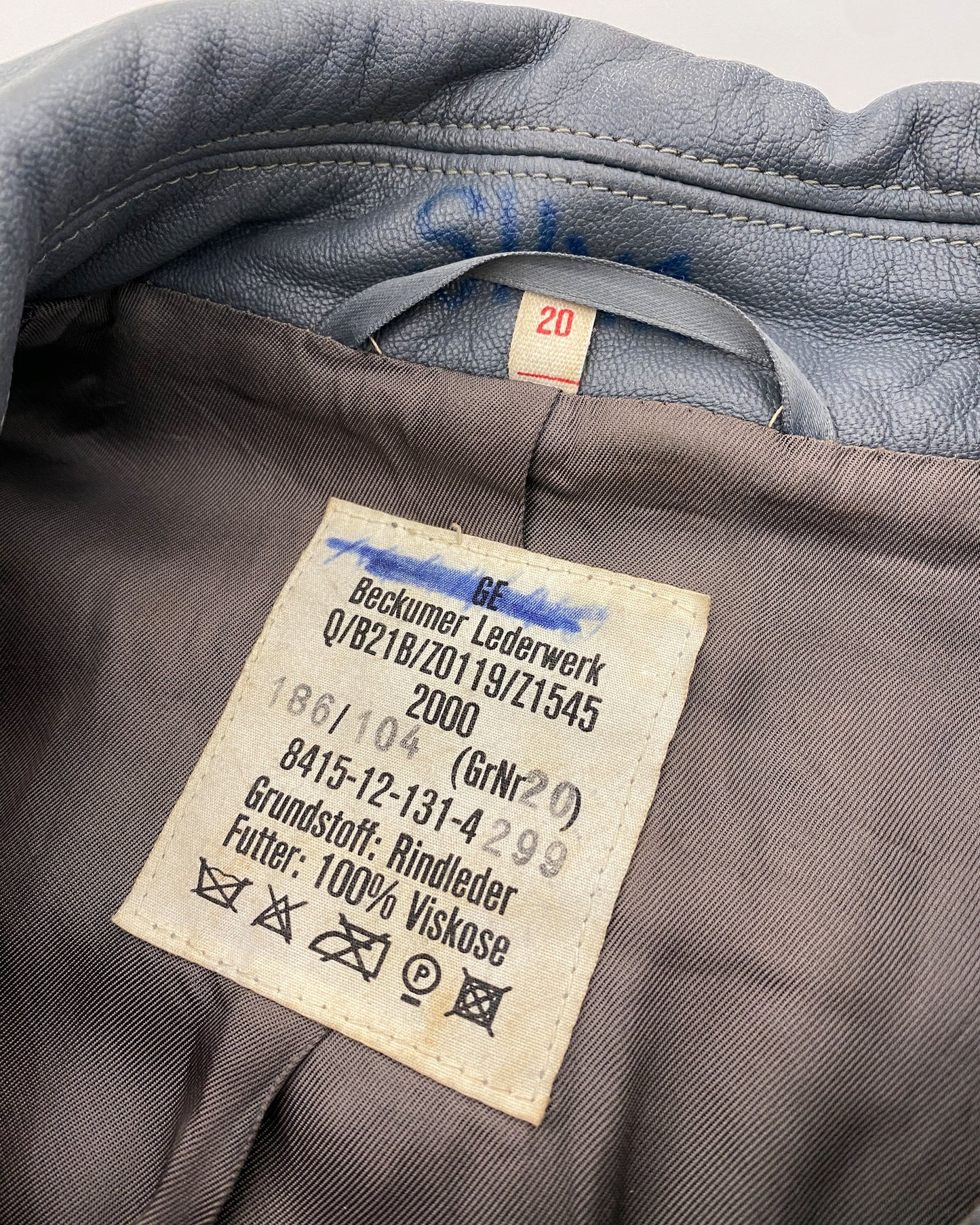 Vintage 1970s German Military Submarine U-Boot Leatherjacket Grey